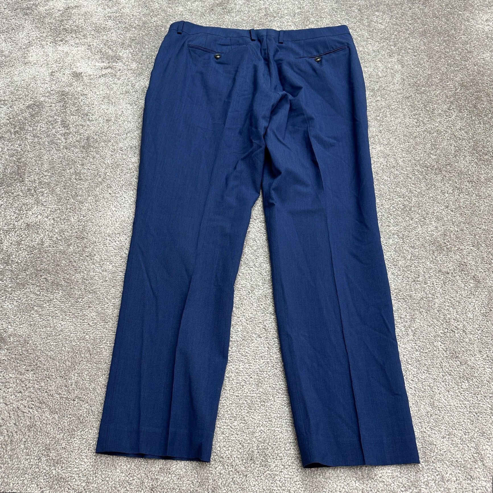 Bonobos Bonobos Dress Pants Mens 36x30 Athletic Blue Flat Front Wool Spandex Workwear Regular Straight Pants Size US 36 / EU 52 - 2 Thumbnail