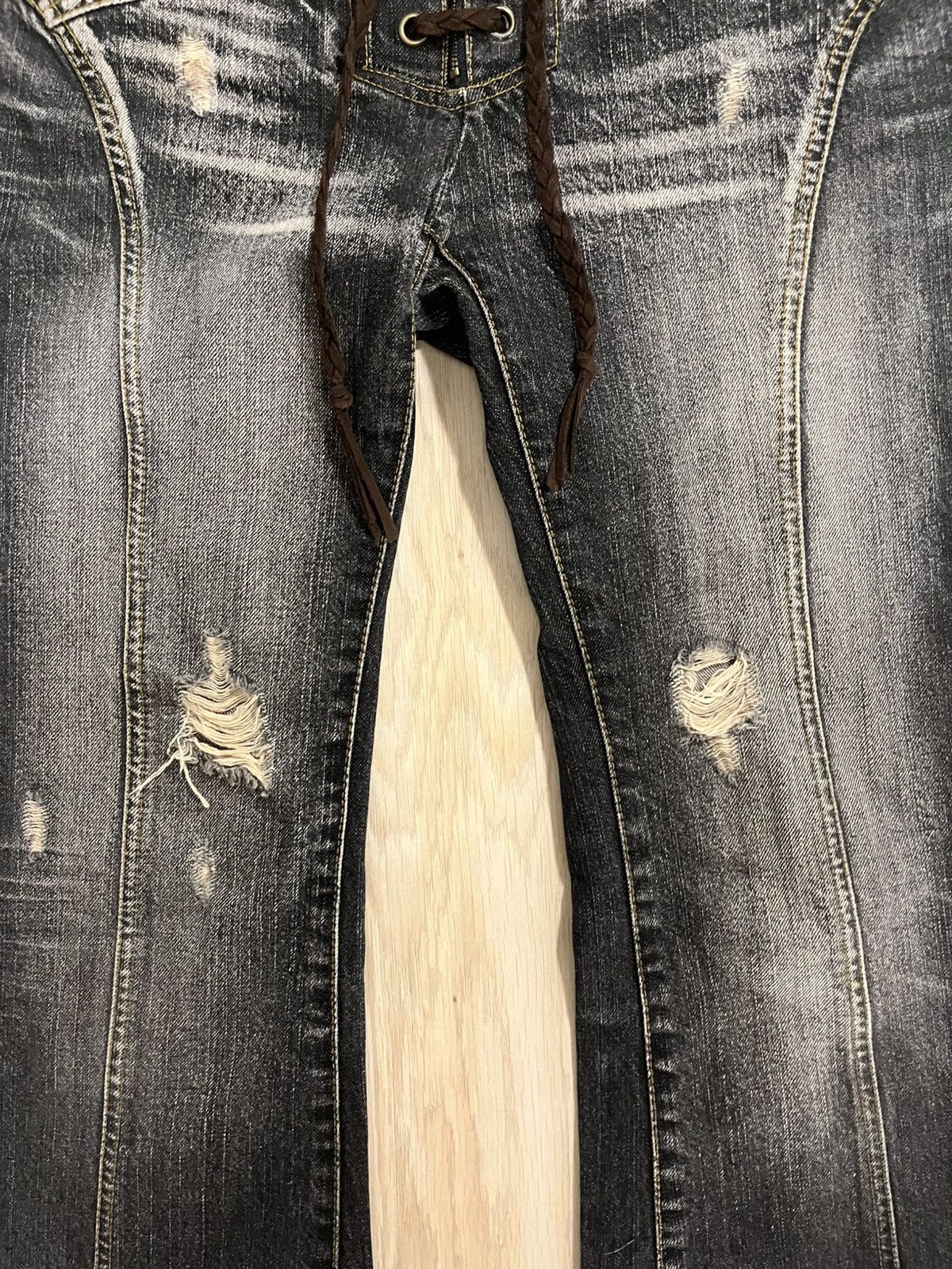 GOSTAR DE FUGA × Japanese Brand Gostar de fuga lace up flared denim Size US 29 - 4 Thumbnail