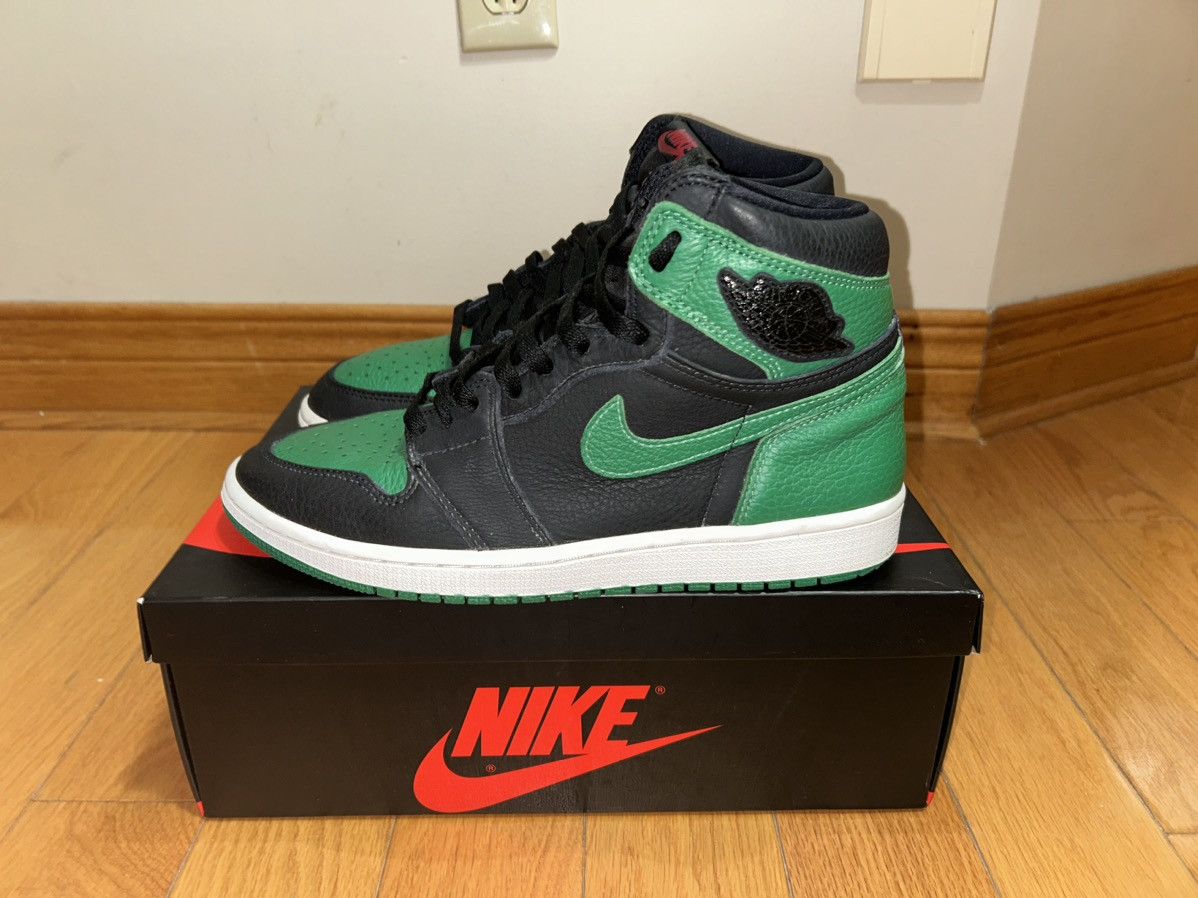Jordan Brand × Nike Air Jordan 1 Retro High Pine Green Black Size US 9 / EU 42 - 4 Thumbnail