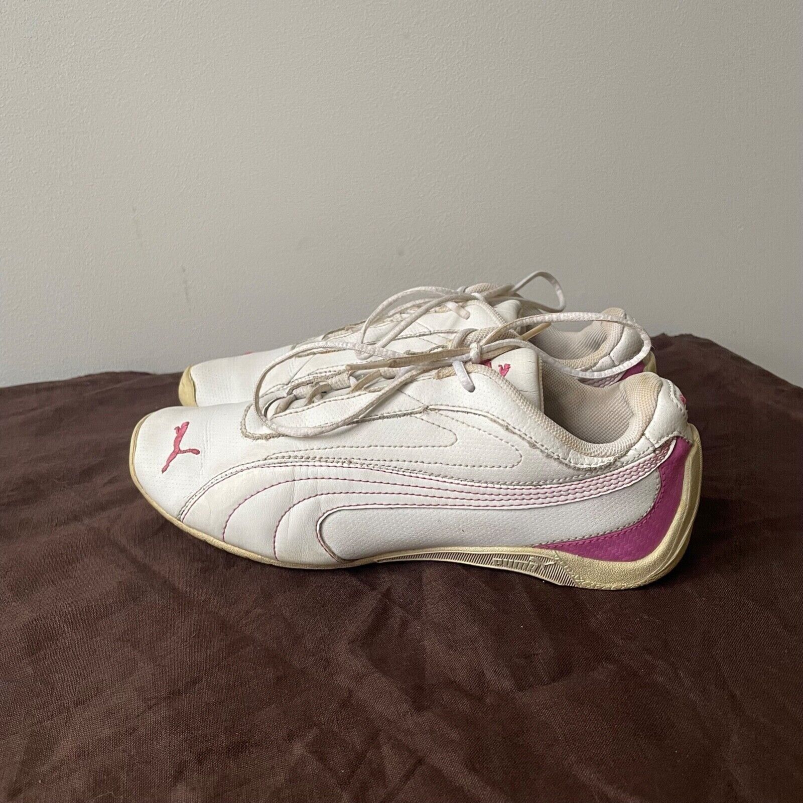 Puma Puma Vintage Y2K White Leather Flat Trainers Sneaker 8251AC Size US 7.5 / IT 37.5 - 2 Thumbnail