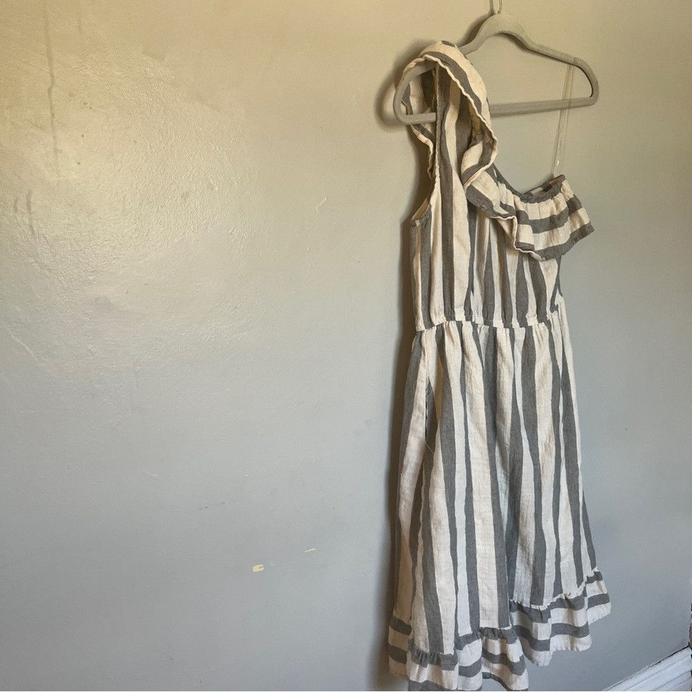 Anthropologie Anthropologie Listicle Striped One Shoulder DRESS medium Size M / US 6-8 / IT 42-44 - 5 Thumbnail