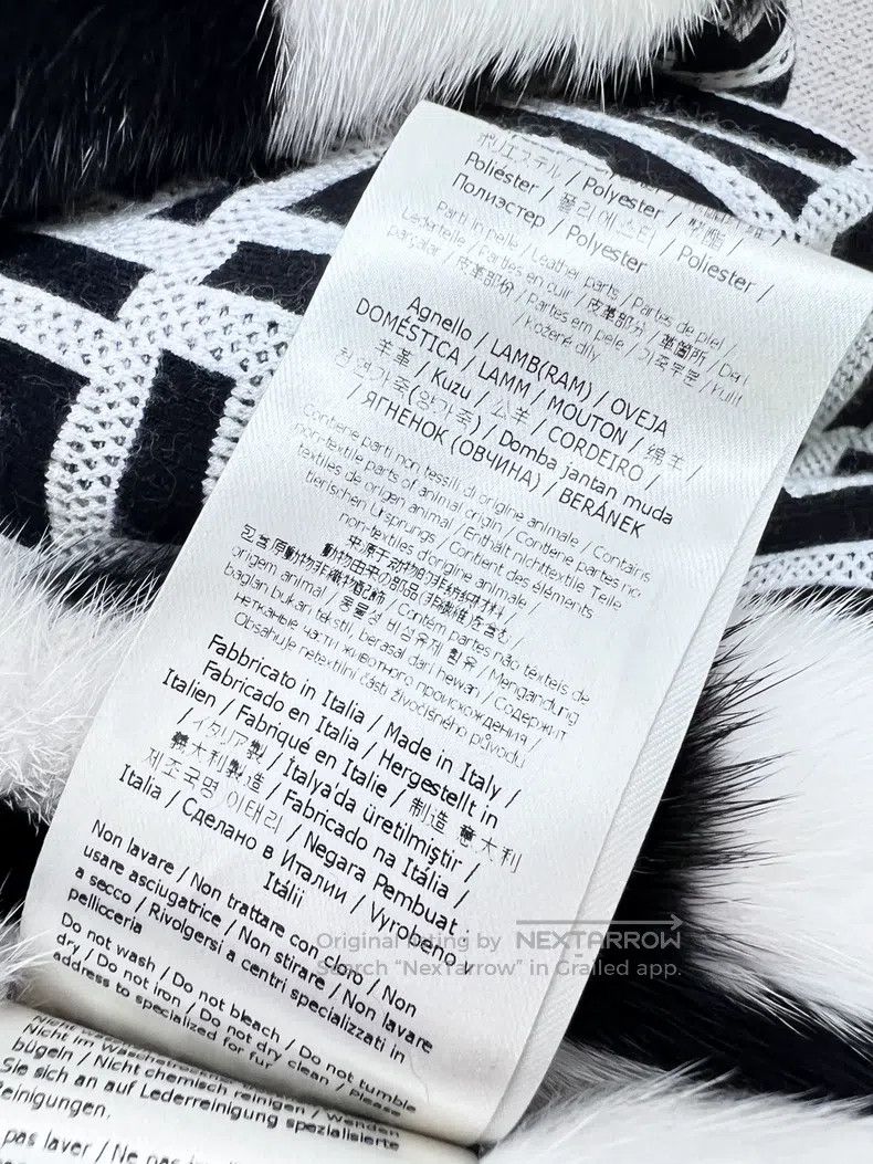 Fendi Fendi Black and White Vintage Print Mink Knit Short Leathe Size XS / US 0-2 / IT 36-38 - 8 Thumbnail