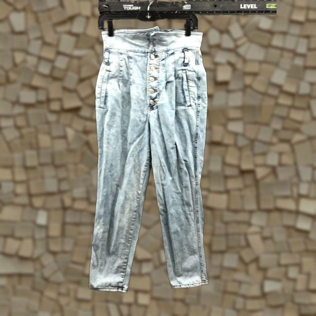 Express VINTAGE Express High Rise Ankle Jeans Womens 4 Light Wash Blue Regular Rise 26in Denim Cotton Size 27" / US 4 / IT 40 - 1 Thumbnail