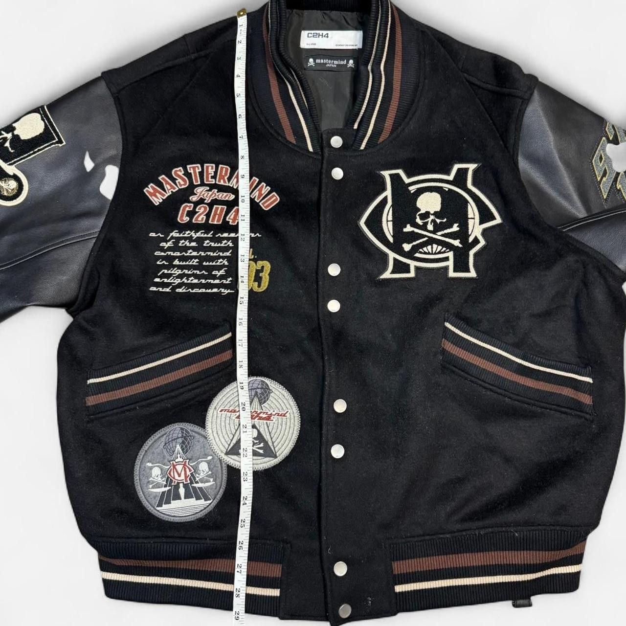 C2H4 × Mastermind Japan C2H4 x Mastermind JAPAN Vol.3 Curvilinear Varsity Jacket Size US XL / EU 56 / 4 - 5 Thumbnail