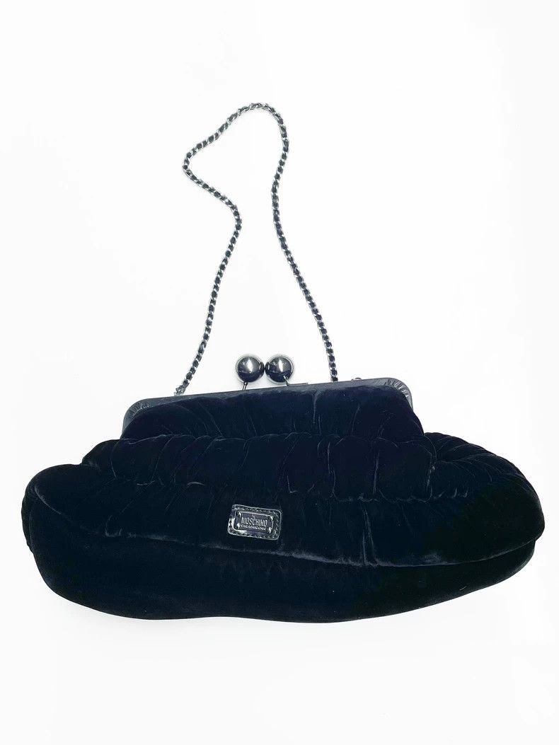 Moschino Moschino Black Velvet Chain Shoulder Bag-dmc Size ONE SIZE - 1 Thumbnail