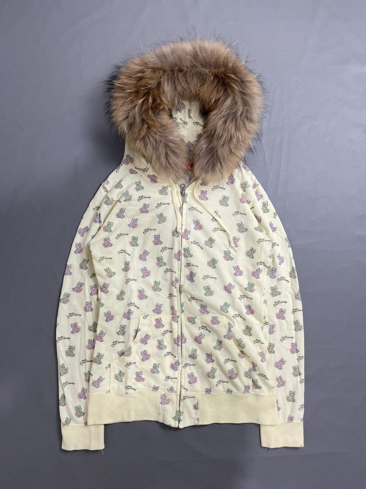 Lds Y2k Zip Fur Hoodie