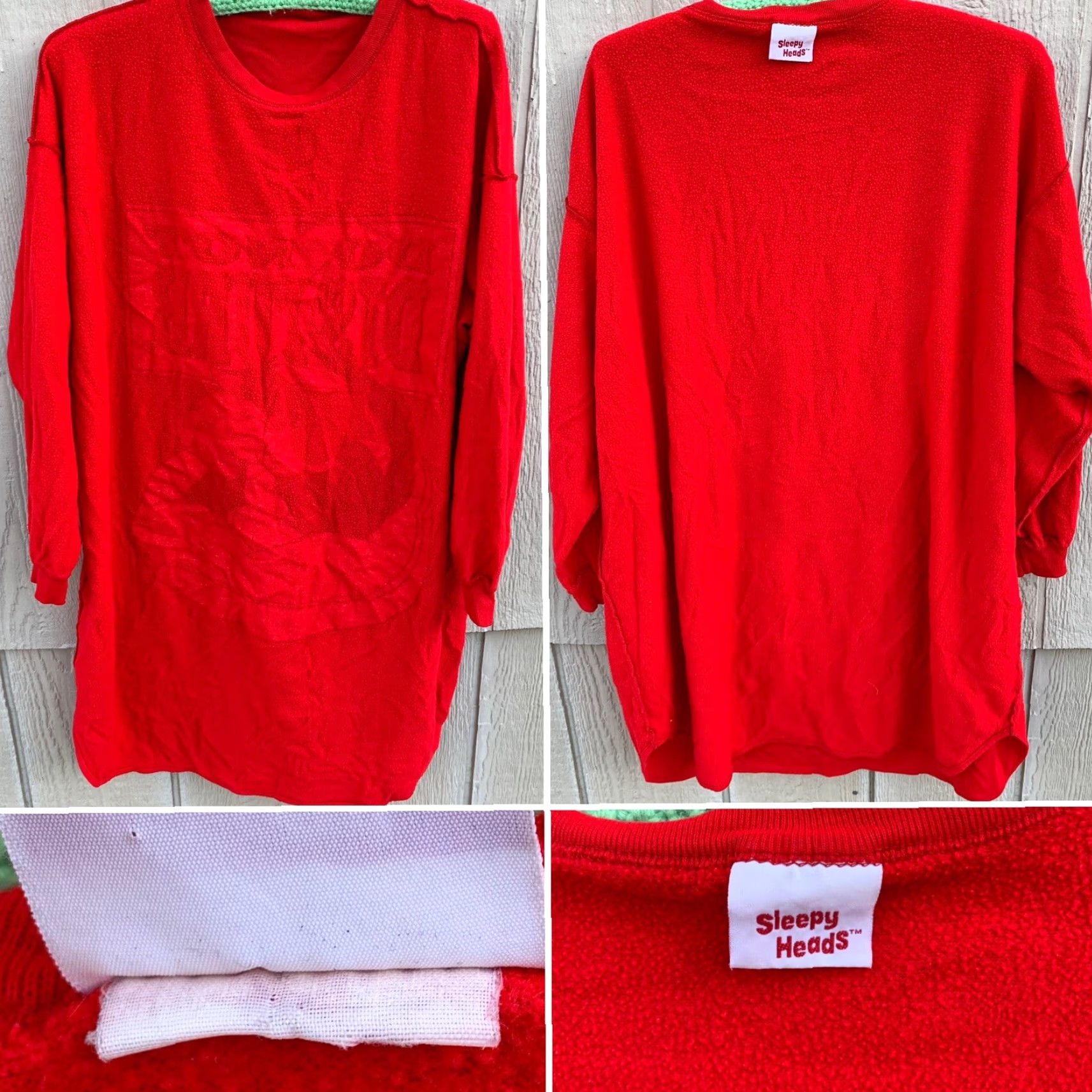 Vintage VTG 90s Looney Tunes Sylvester Long Sweatshirt Sleepy Heads 1990s Red One Size Adults Men Women Boys Girls Night Shirt Top Hoodie Size ONE SIZE - 6 Thumbnail