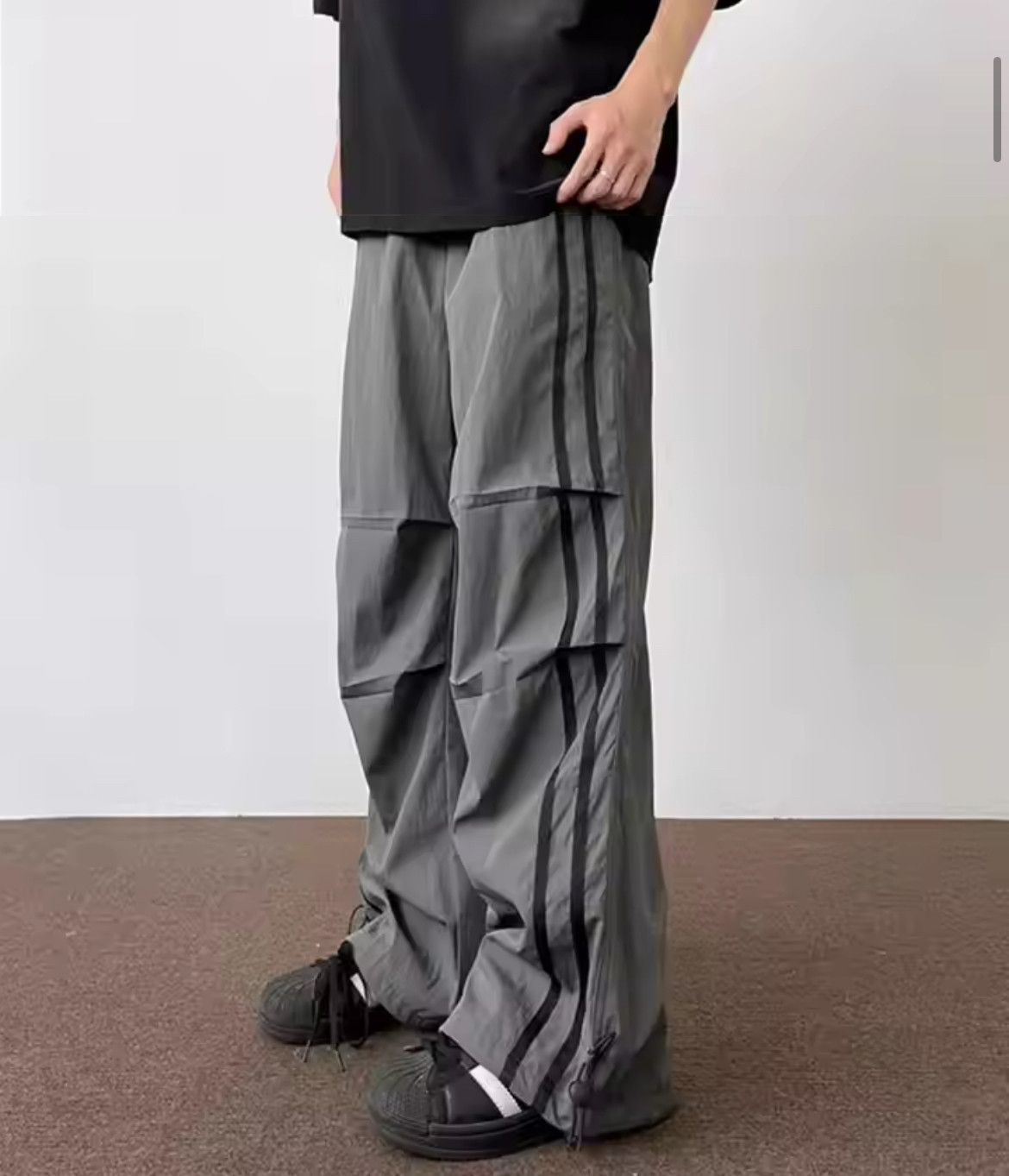 Japanese Brand Harajuku Elastic Waist Stripes Baggy Sports Pant Size US 28 / EU 44 - 4 Thumbnail