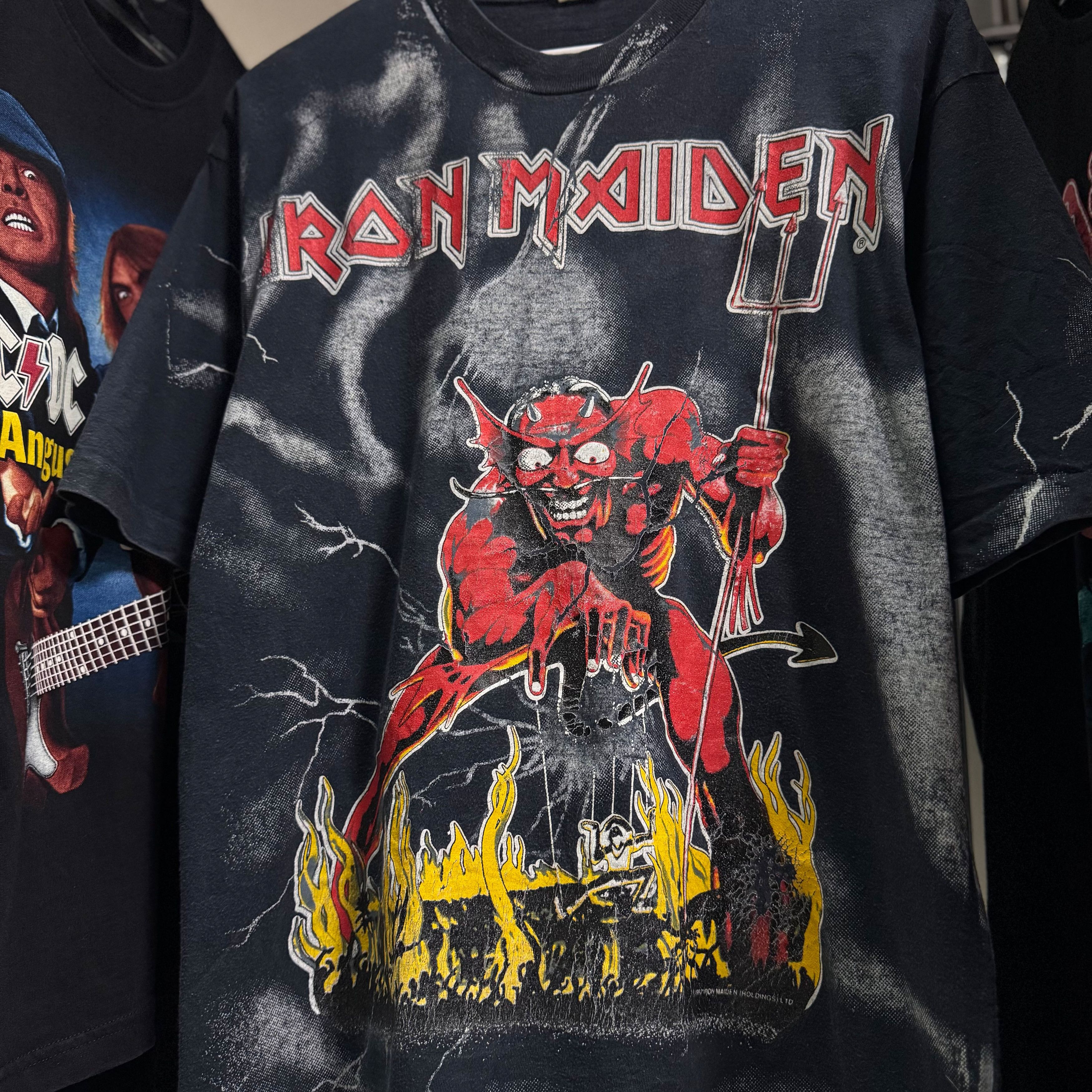 Band Tees 1992 Vintage Iron Maiden Devil European All Over Print Tee Size US XL / EU 56 / 4 - 2 Thumbnail