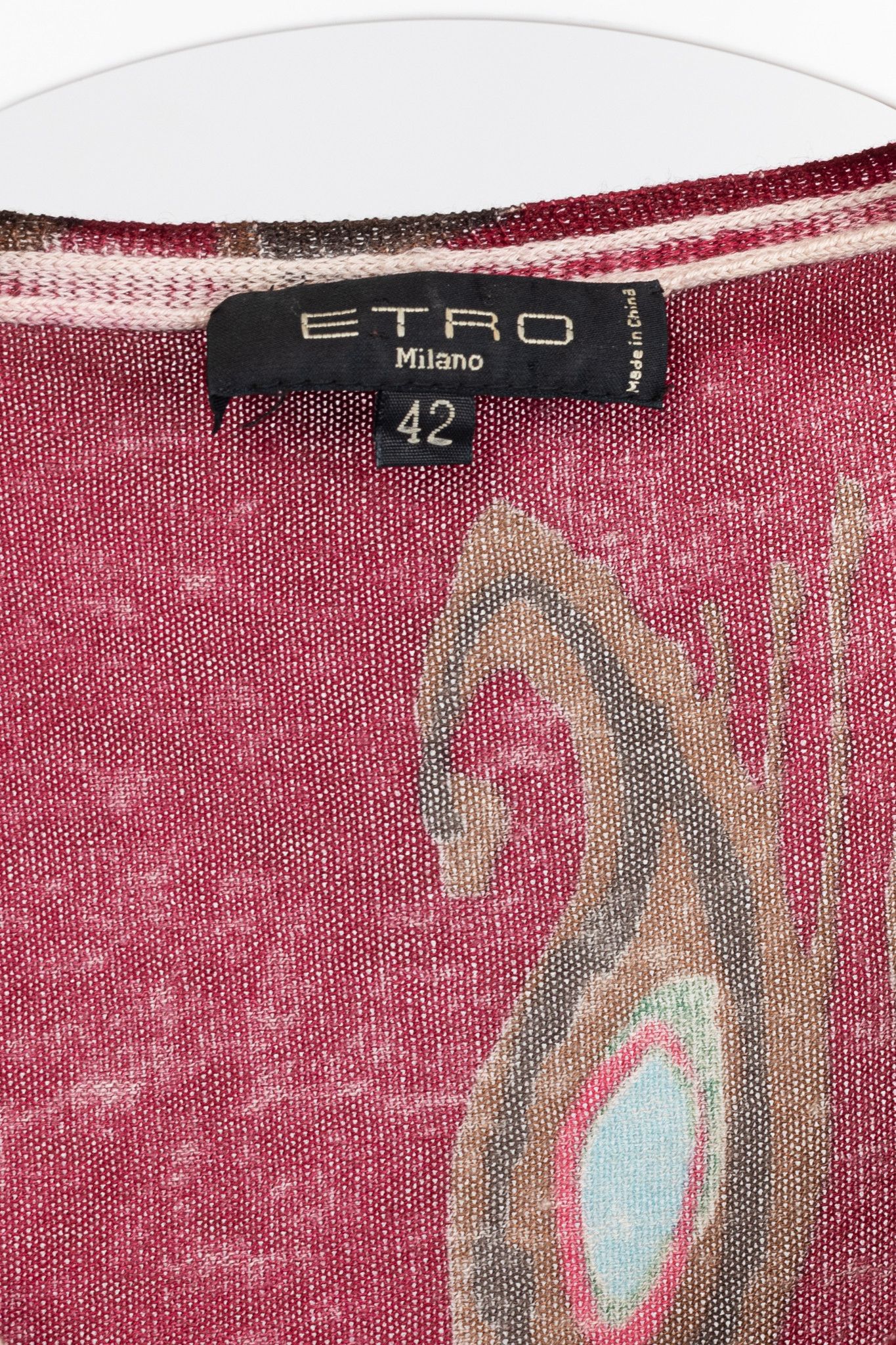 Etro Etro Burgundy Silk & Cashmere Floral-Paisley Pullover Size M / US 6-8 / IT 42-44 - 4 Thumbnail