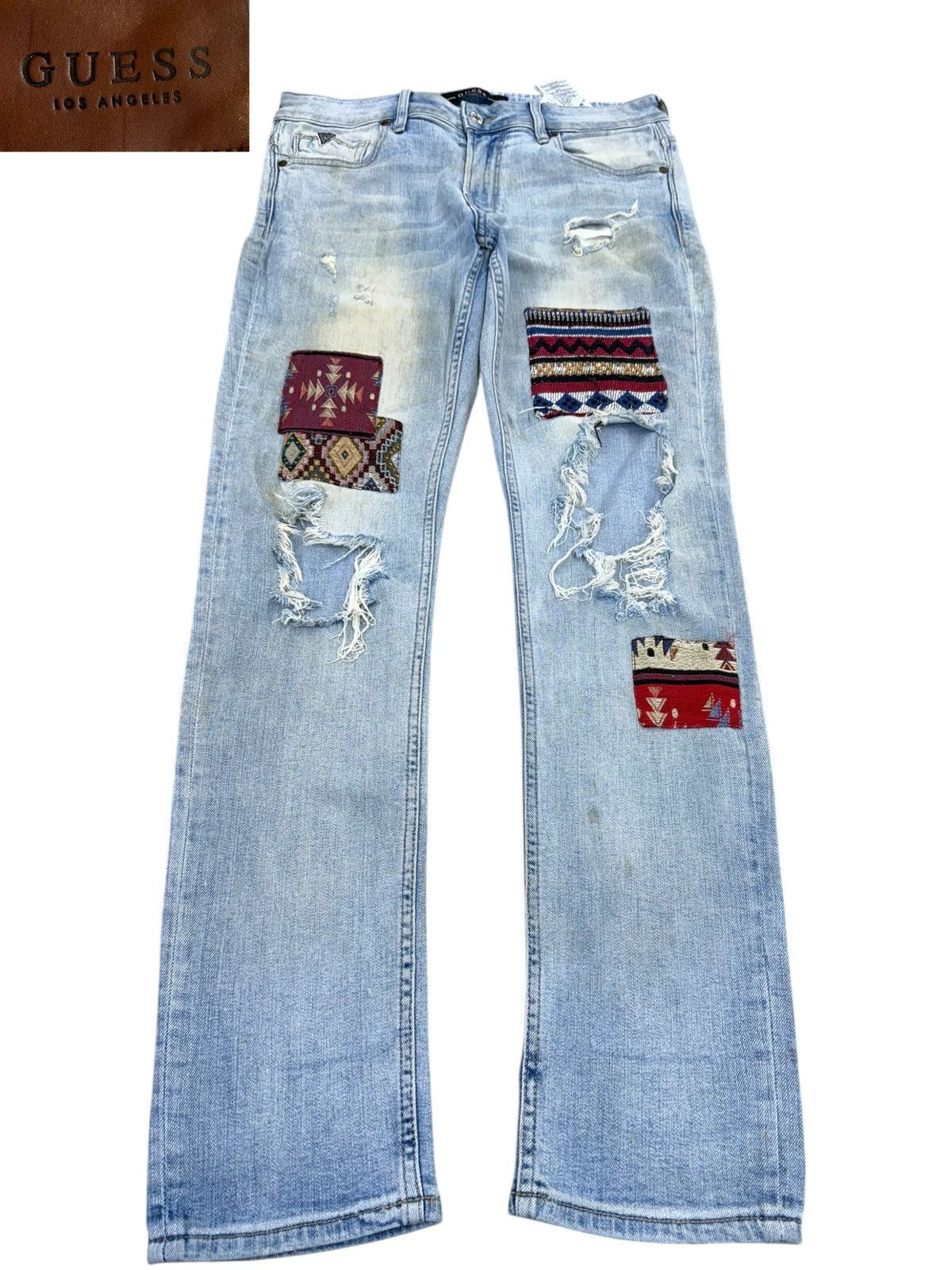 Guess Vintage Guess Patchwork Destressed Jeans Size US 34 / EU 50 - 1 Thumbnail