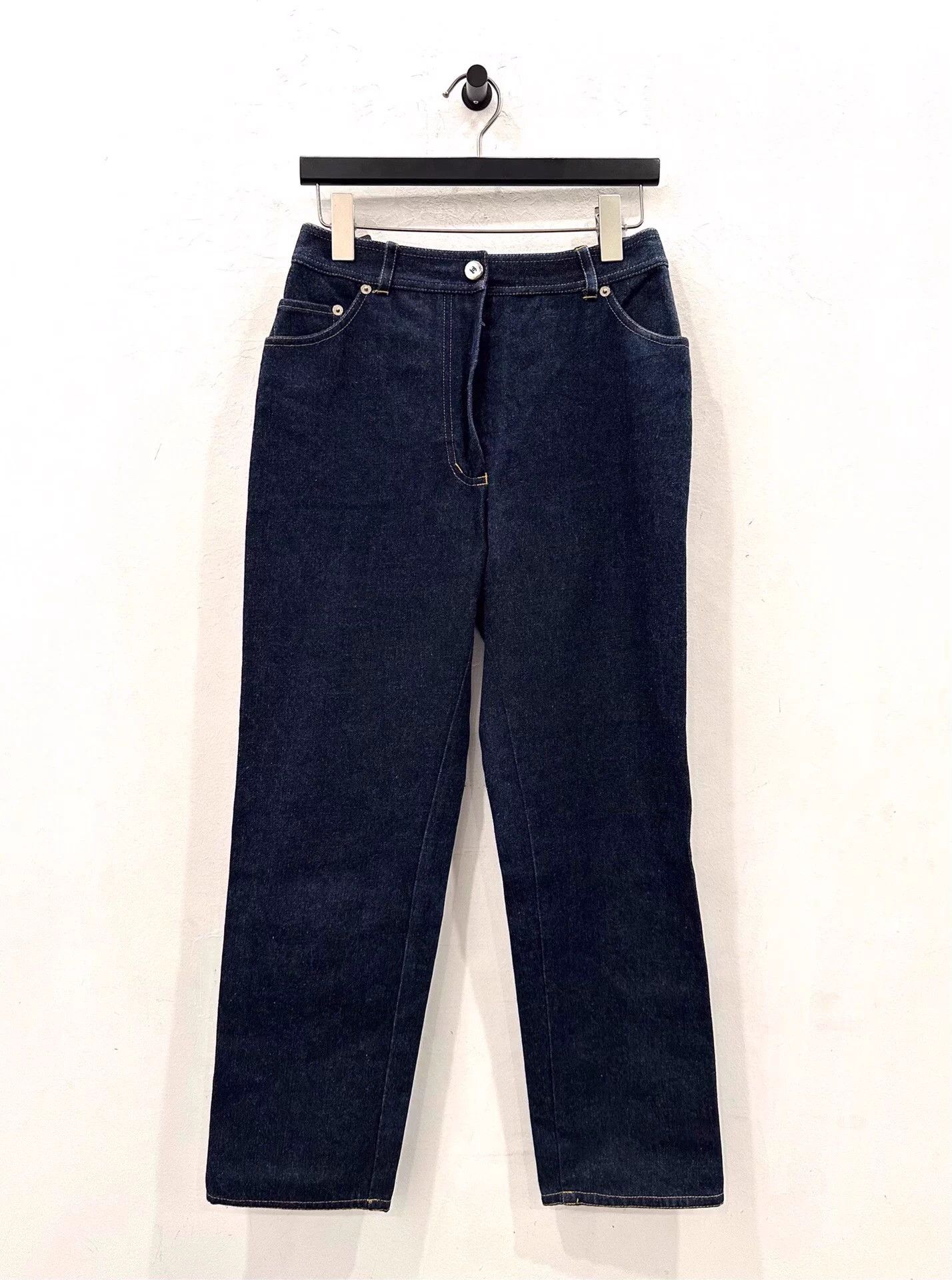 Chanel Chanel Jennie back double C logo navy blue jeans Size 27" / US 4 / IT 40 - 2 Thumbnail
