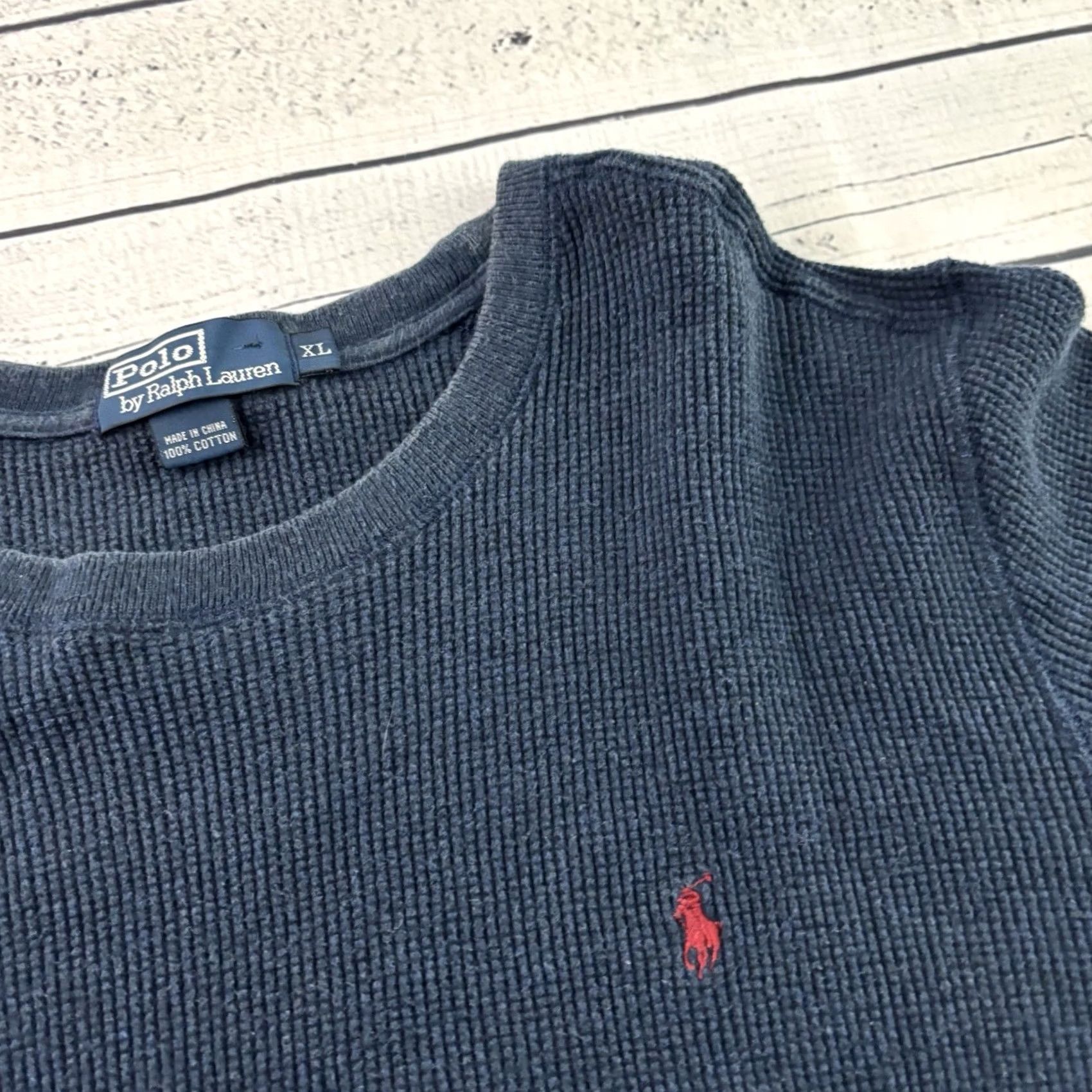 Polo Ralph Lauren Vintage Polo Ralph Lauren Cotton Waffle Short Sleeve Thermal Shirt XL Blue Mens Size US XL / EU 56 / 4 - 3 Thumbnail