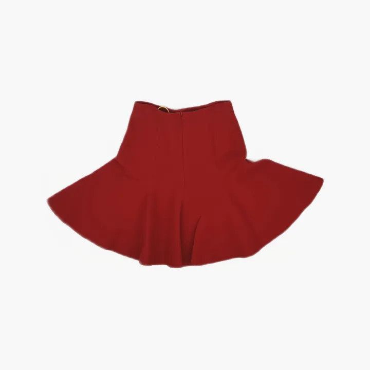 Dior Red Wool Silk Flared Skirt 0079-2507