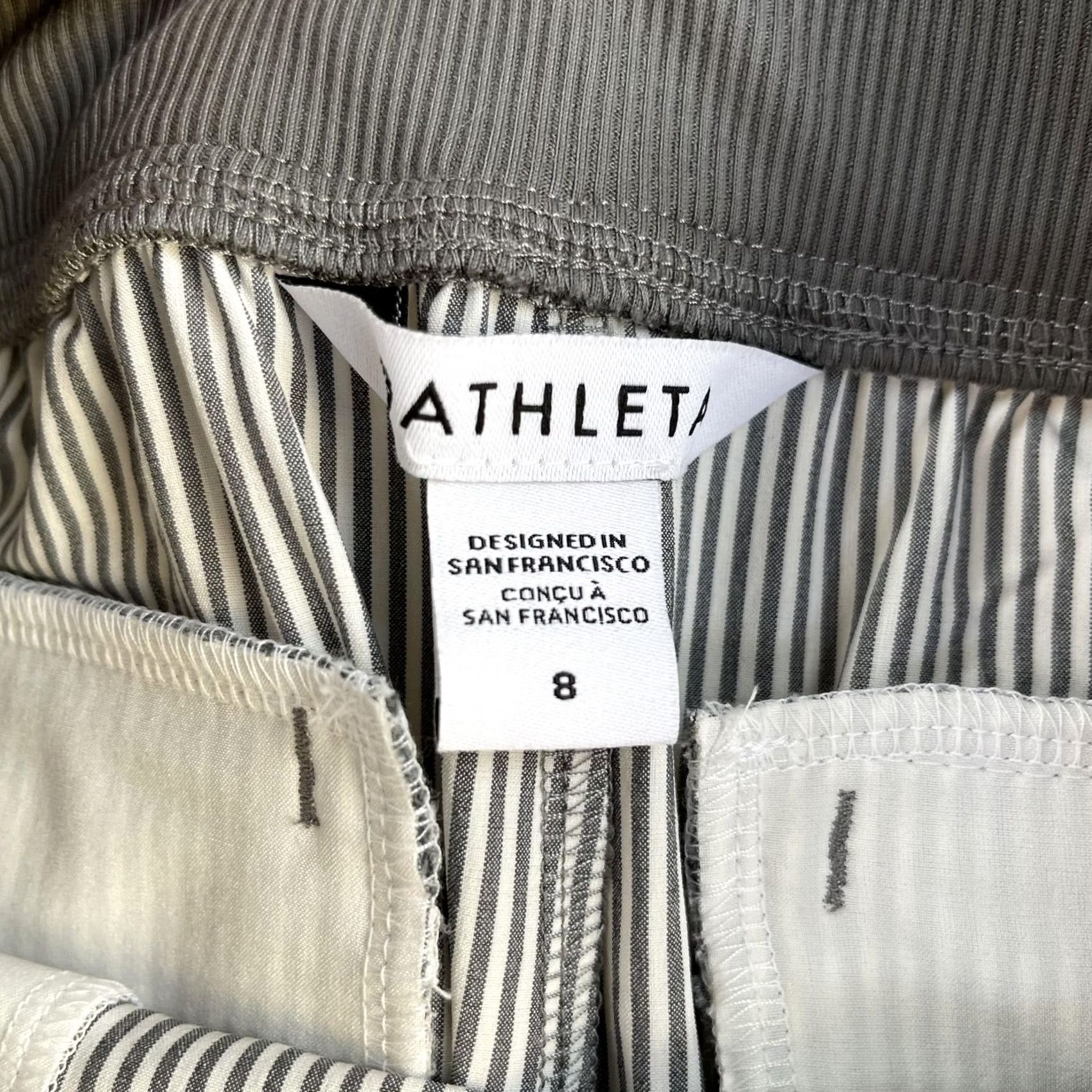 Athleta Athleta Brooklyn Textured Ankle Pants Womens 8 Gray Stripe Pull On Stretch Pants Size 30" / US 8 / IT 44 - 5 Thumbnail