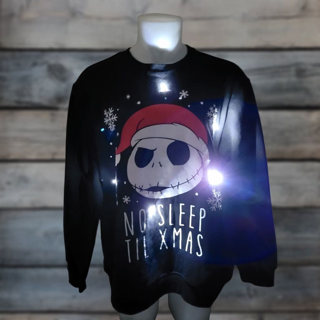 Disney VINTAGE Lighted Nightmare Before Christmas Sweater XL Jack Skellington Christmas Holiday Size XL / US 12-14 / IT 48-50 - 1 Thumbnail