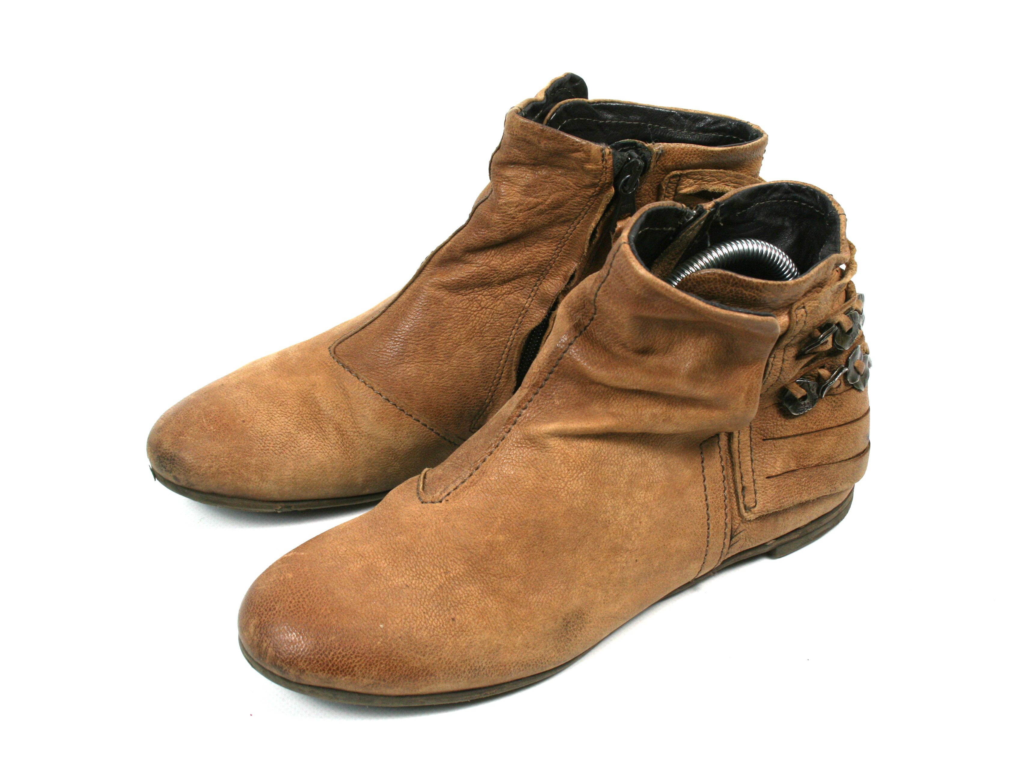 A.S.98 00S Medallions Biker Leather Ankle Boots Vintage Size US 9 / IT 39 - 2 Thumbnail