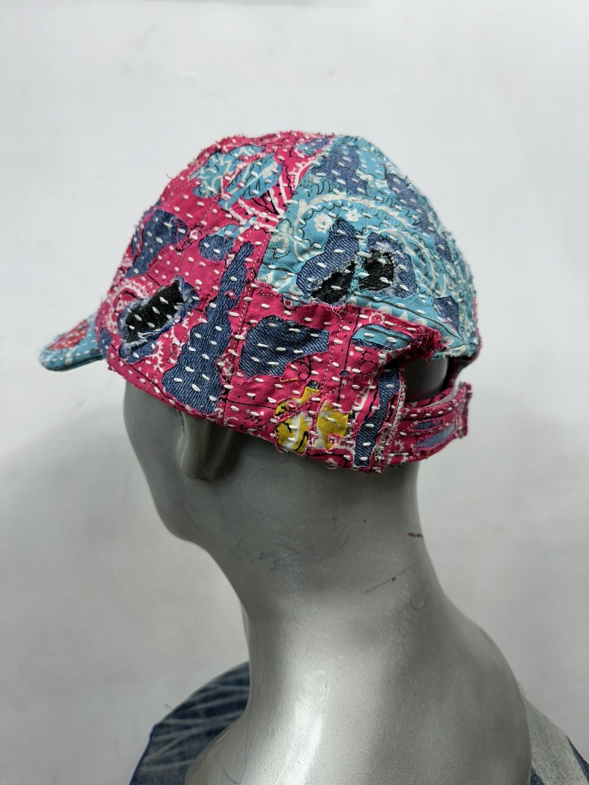 Art Comes First × Handmade Custom Made Distressed Paisley Patchwork Boro hats Size ONE SIZE - 6 Thumbnail