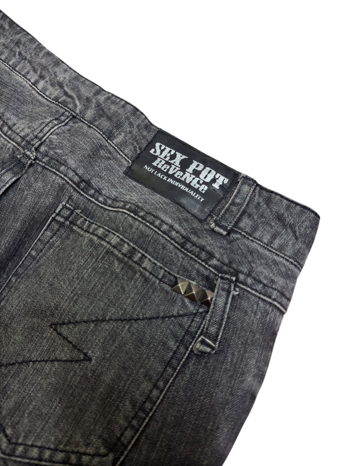 Hysteric Glamour Sex Pot Revenge Heavy Distressed Jeans – Harajuku Punk Style Size US 29 - 14 Thumbnail