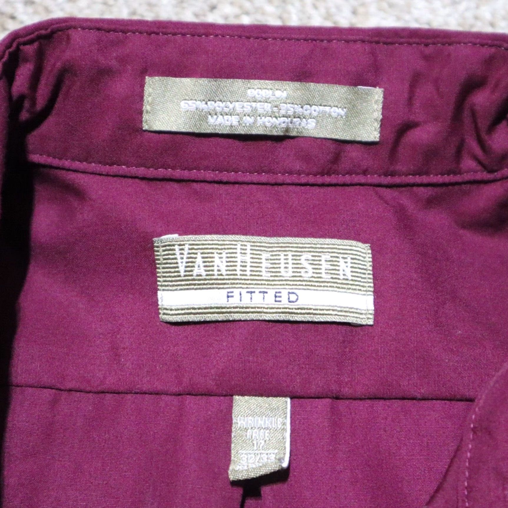 Van Heusen Van Heusen Shirt Button-Up 17 32/33 Purple Long Sleeve Mens Size 17 32/33 Cotton Blend Striped Casual Front Button-Up Shirt Mens Size US XL / EU 56 / 4 - 3 Thumbnail