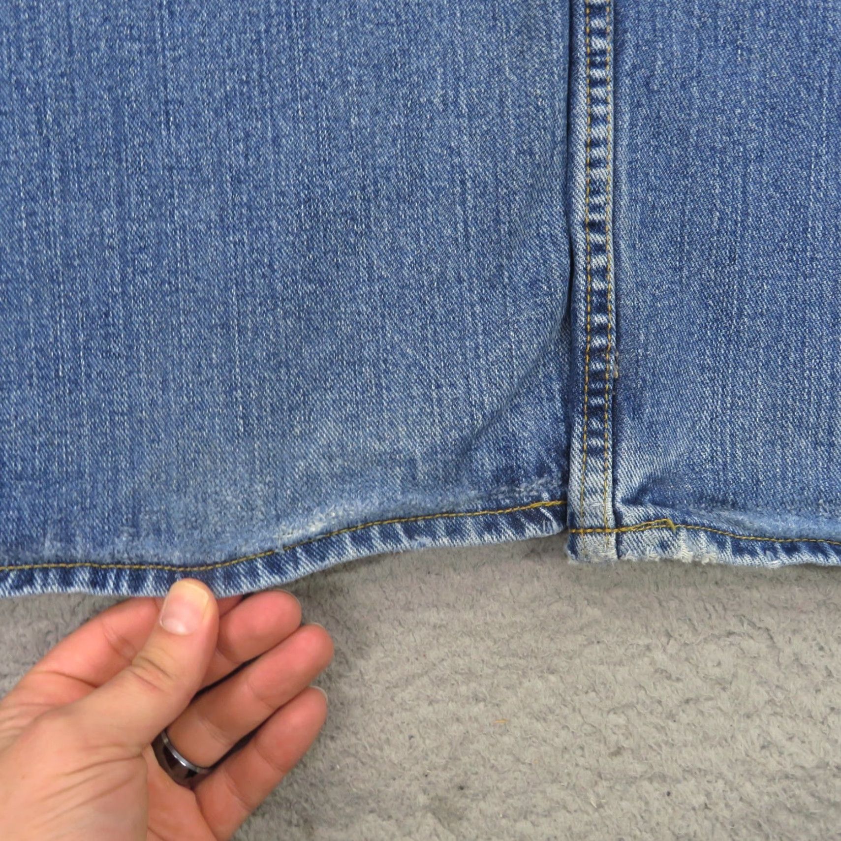 Nautica VINTAGE Nautica Jeans Men Baggy 38 90s Grunge Y2K Carpenter Skater Wide-Leg 5-Pocket Denim Blue Cotton VTG 10" Leg Opening Pipes RIP-? Size US 38 / EU 54 - 4 Thumbnail