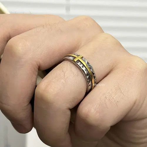 Jewelry Cross Two-Tone Cross Ring Size ONE SIZE - 5 Thumbnail