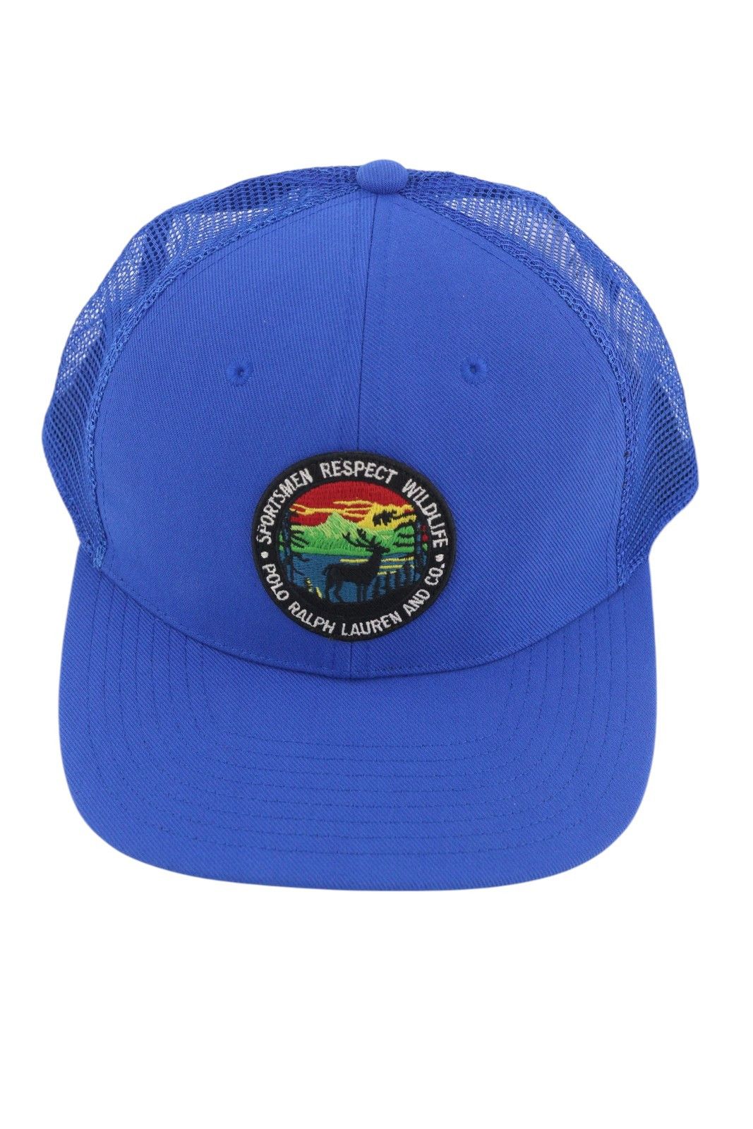 Polo Ralph Lauren HIGH CROWN 58 CM Blue Twill Trucker Snapback Cap 84669 Size ONE SIZE - 2 Thumbnail