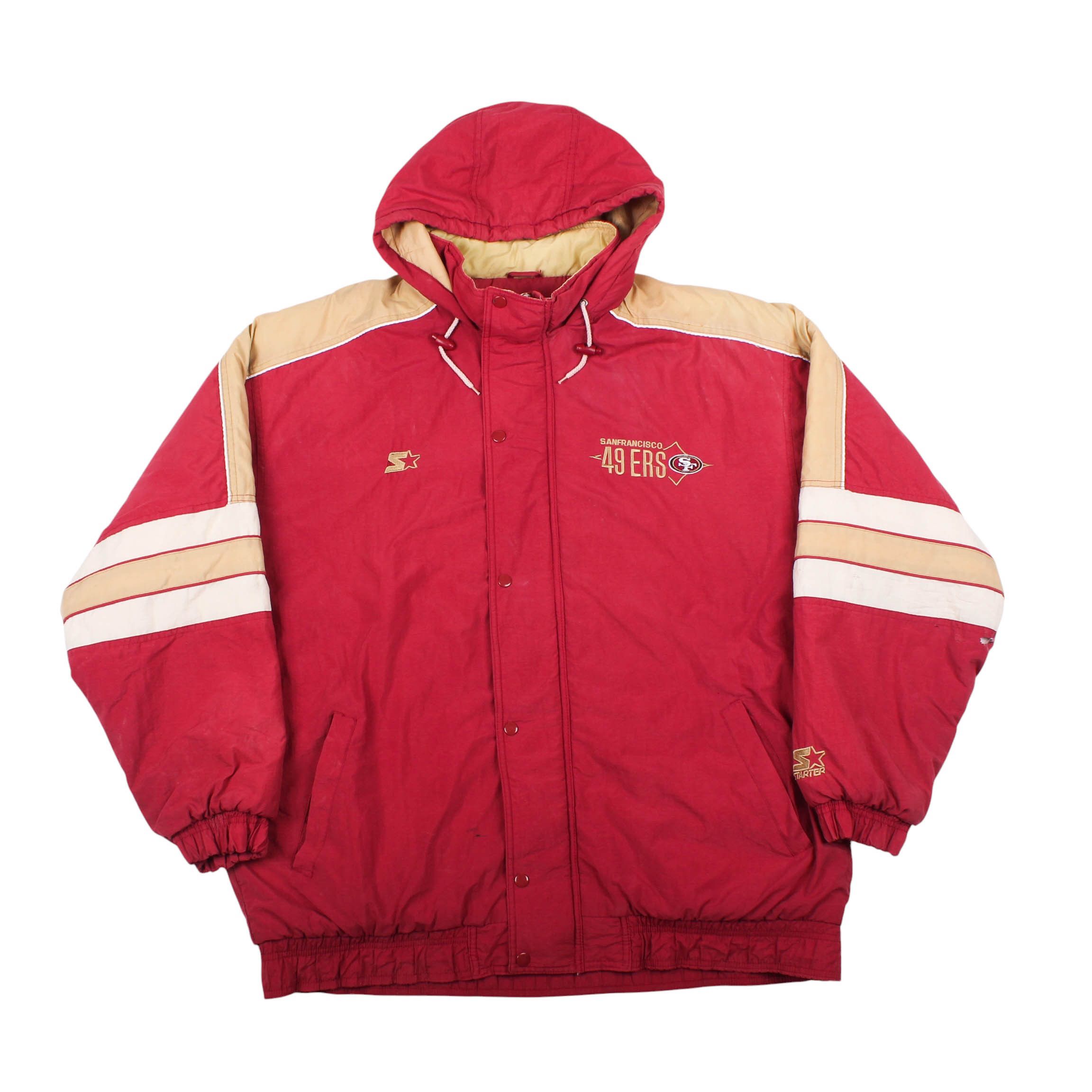 Starter 49ers Starter Jacket 90s San Francisco Hooded Puffer Coat Size US XL / EU 56 / 4 - 1 Thumbnail