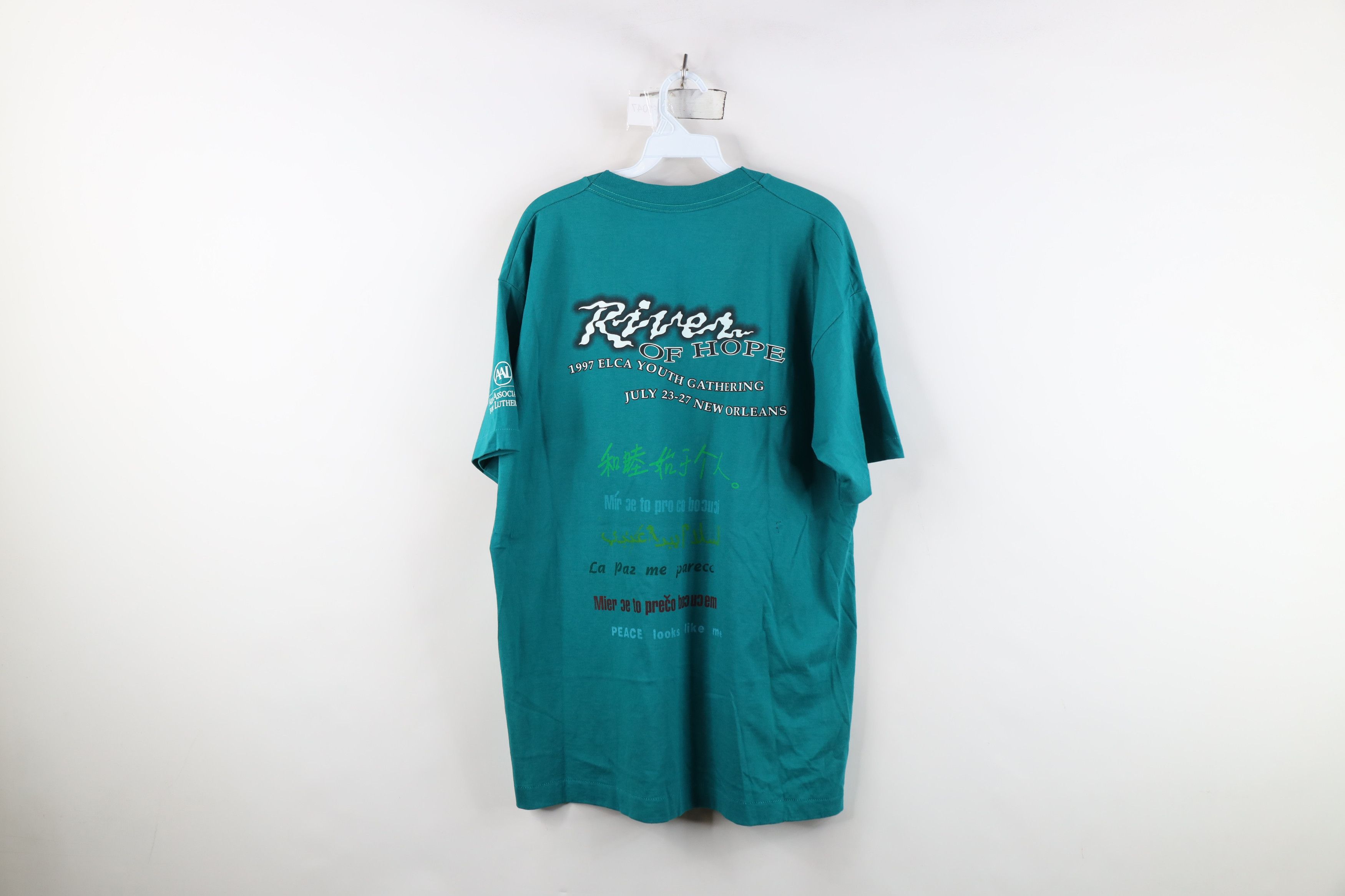 Vintage Vintage 90s Streetwear Christianity Jesus Fish T-Shirt USA Size US XL / EU 56 / 4 - 11 Thumbnail