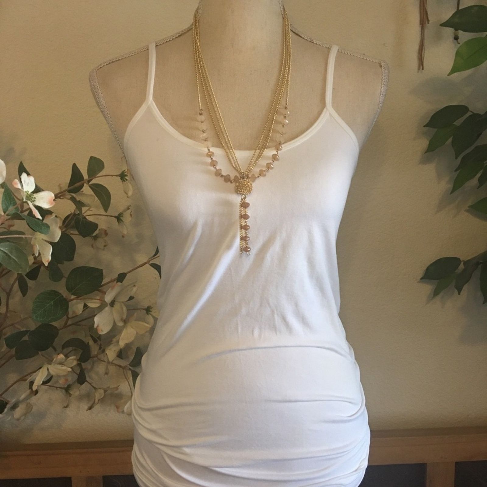 Jewelry Multi strand gold chain with faceted bead necklace Size ONE SIZE - 4 Thumbnail