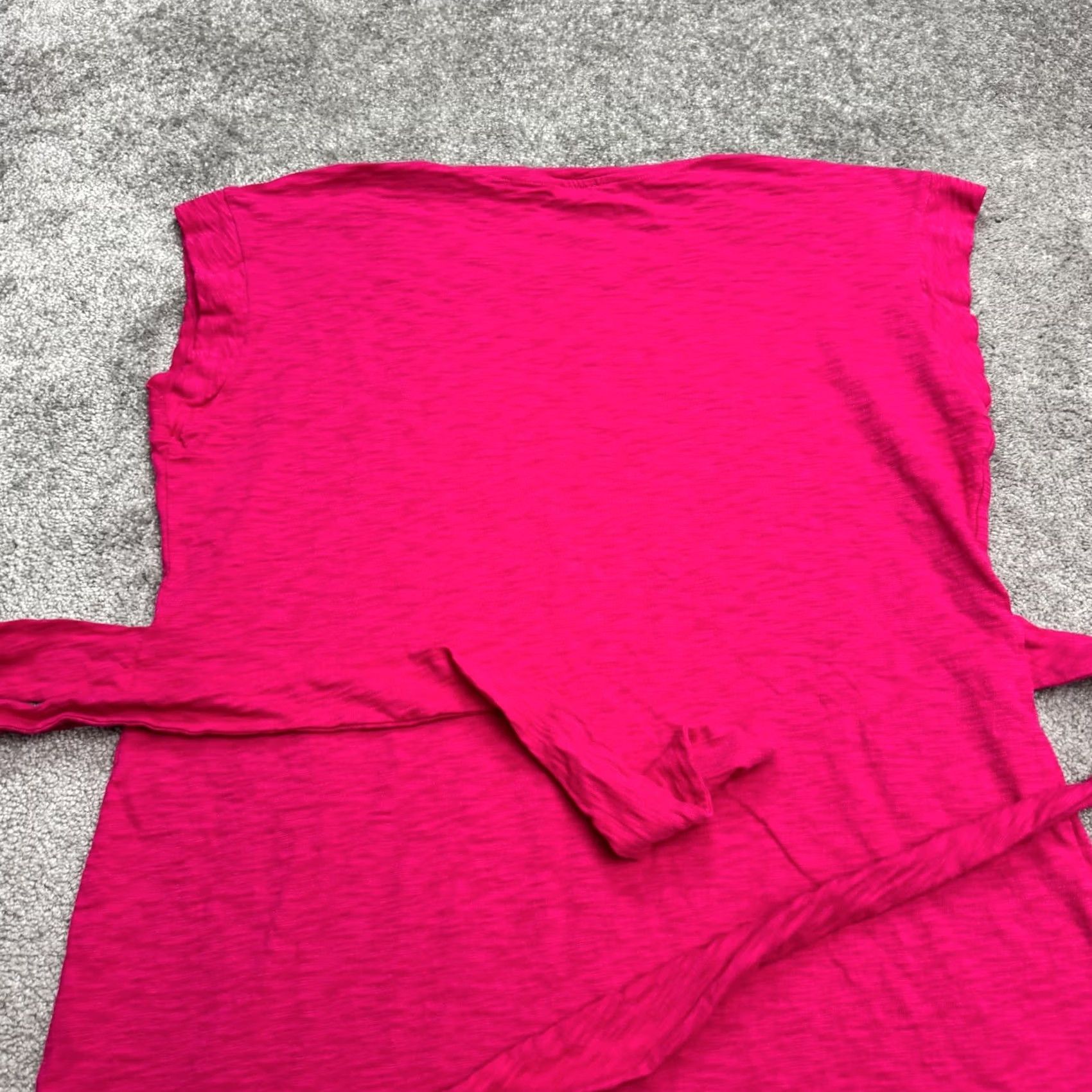 J.Crew J.CREW T-Shirt Womens XL Pink Tie-Waist Cap Sleeve Crew Tee Tunic Cotton Slub Knit Solid Short Sleeve Casual Vintage: No But not include? Size XL / US 12-14 / IT 48-50 - 3 Thumbnail