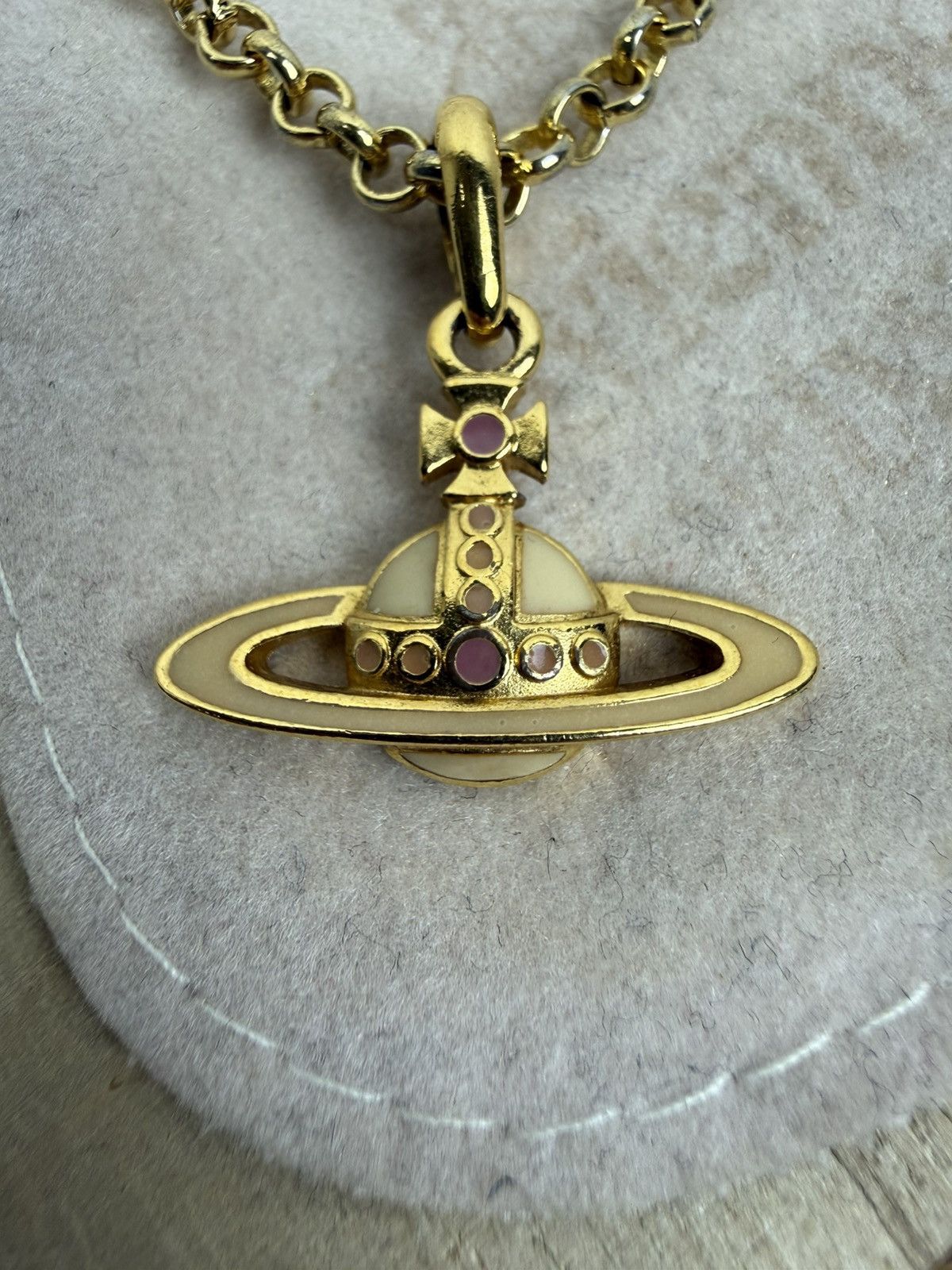 Vivienne Westwood Vintage Vivienne Westwood Enamel Orb Pendant Necklace Gold Size ONE SIZE - 1 Thumbnail