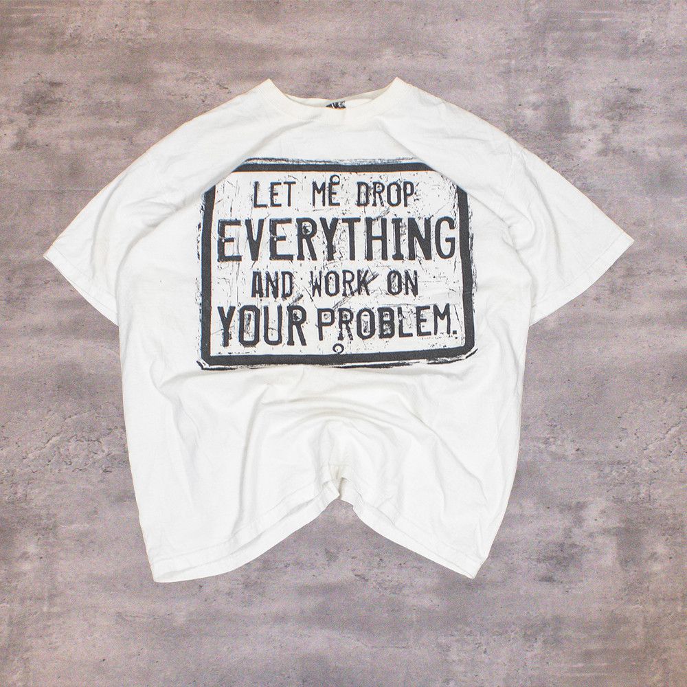 Japanese Brand Let Me Drop Everything Y2K Meme Humor Comedy White T-Shirt Size US L / EU 52-54 / 3 - 1 Thumbnail