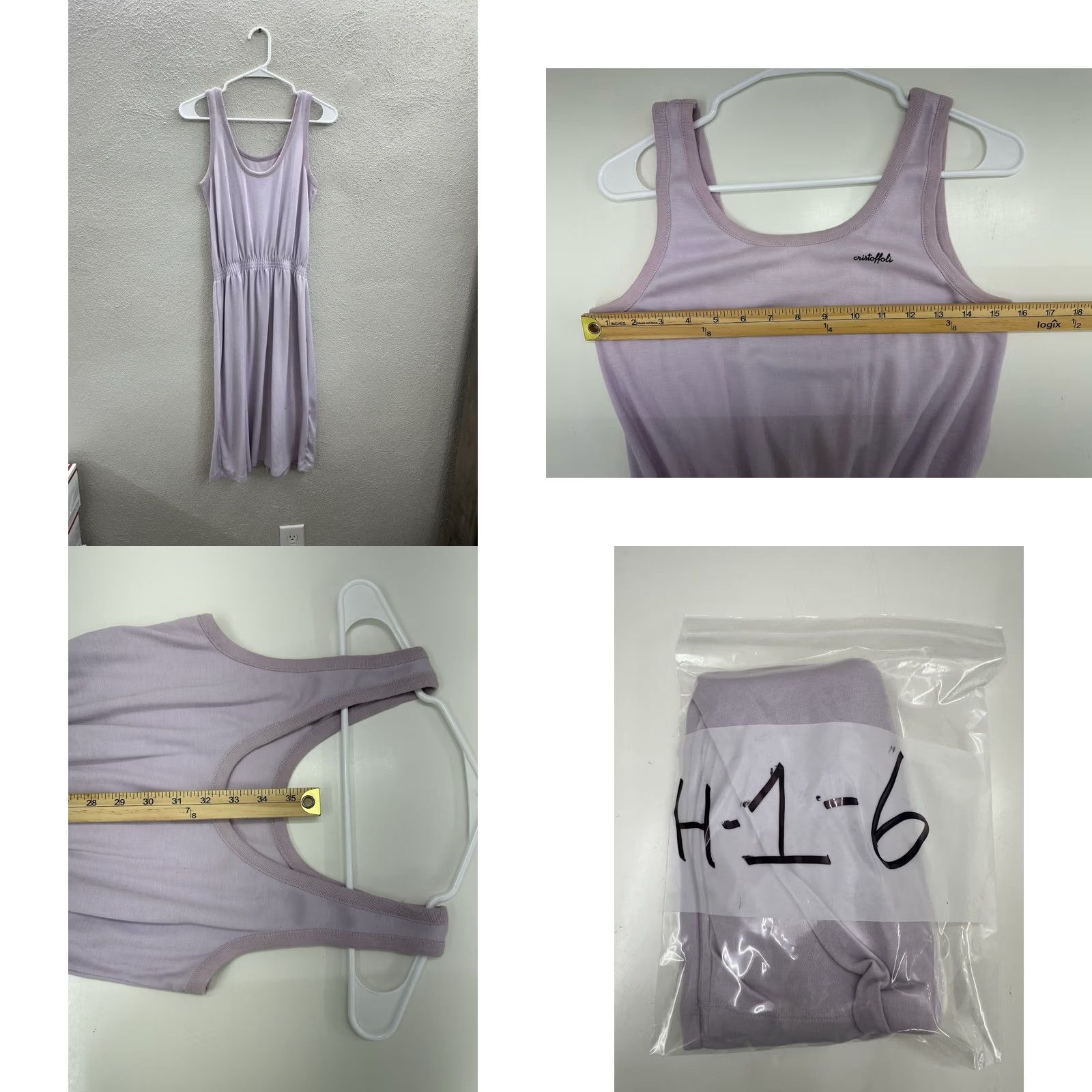 Vintage Womens Dress Purple Tank Dress Vintage 80s 90s Cristoffoli EUR 46 Sleeveless Collarless Knee Length Casual Workwear Travel Shirts Womens Size L / US 10 / IT 46 - 8 Thumbnail