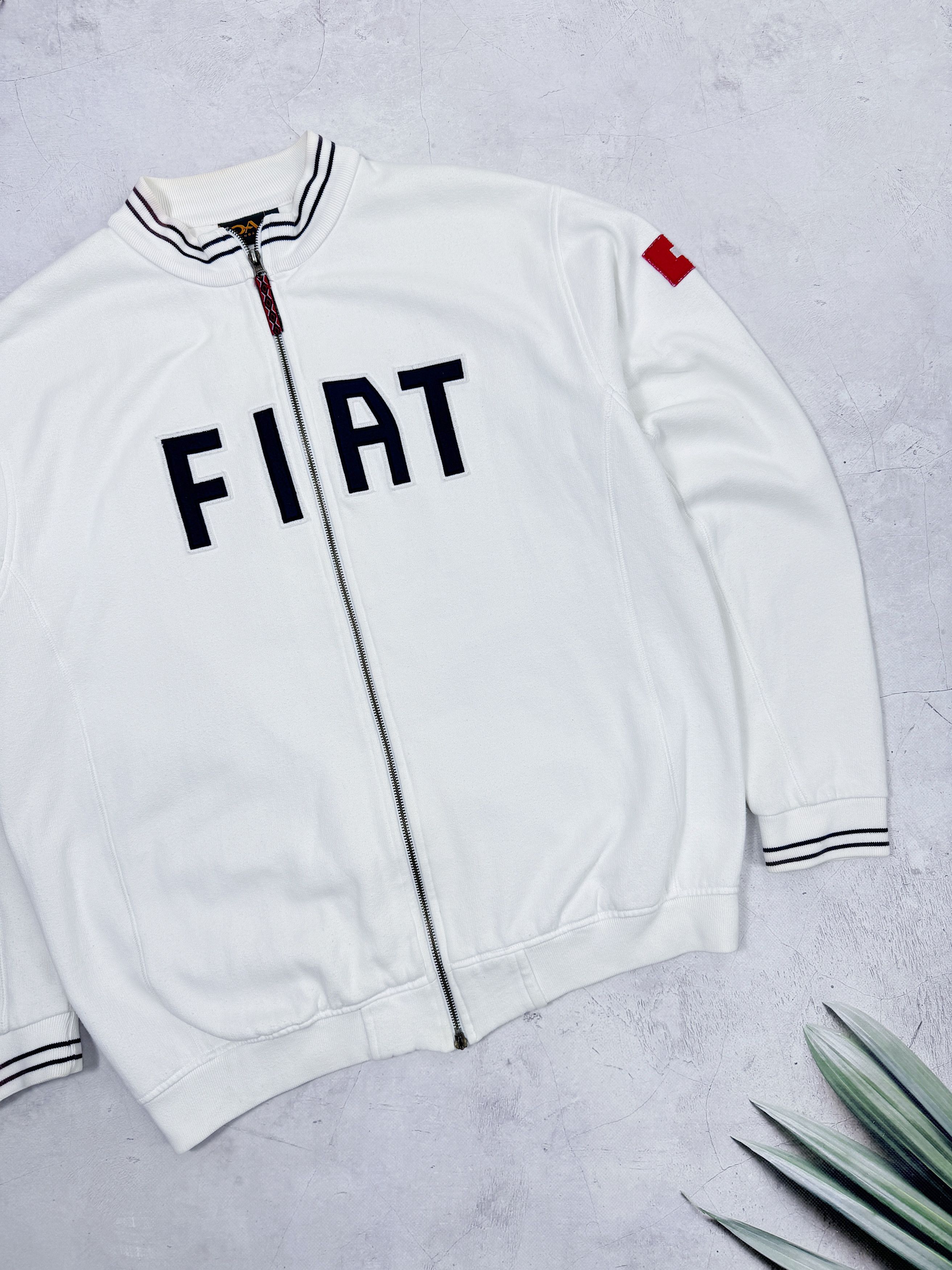 NASCAR × Vintage Fiat Sweatshirt Full Zip Italy & Swiss Flag Size US XL / EU 56 / 4 - 4 Thumbnail
