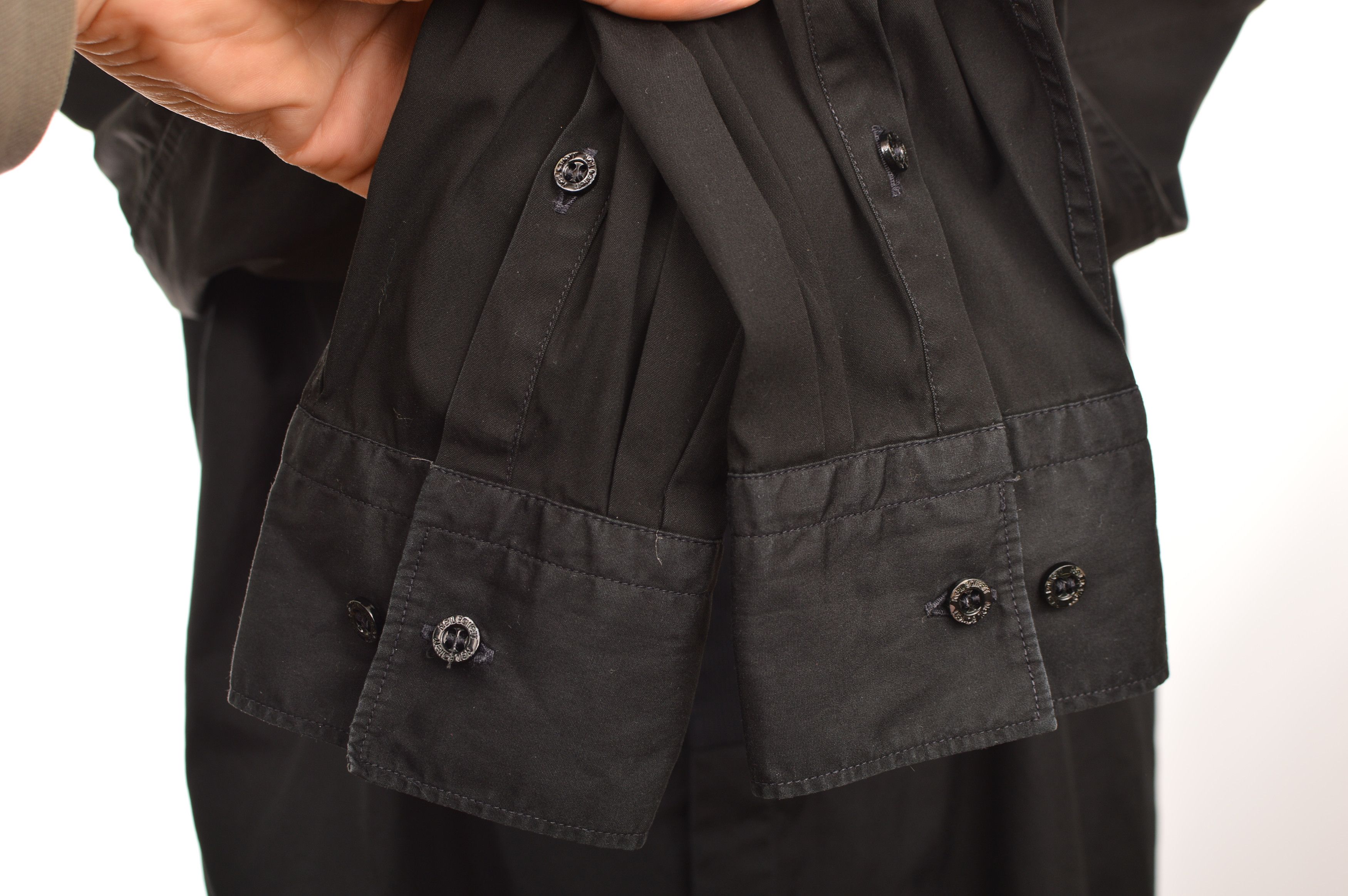 Neil Barrett Neil Barrett Thunderbolt Mixed Fabrics Button Shirt Size US L / EU 52-54 / 3 - 3 Thumbnail