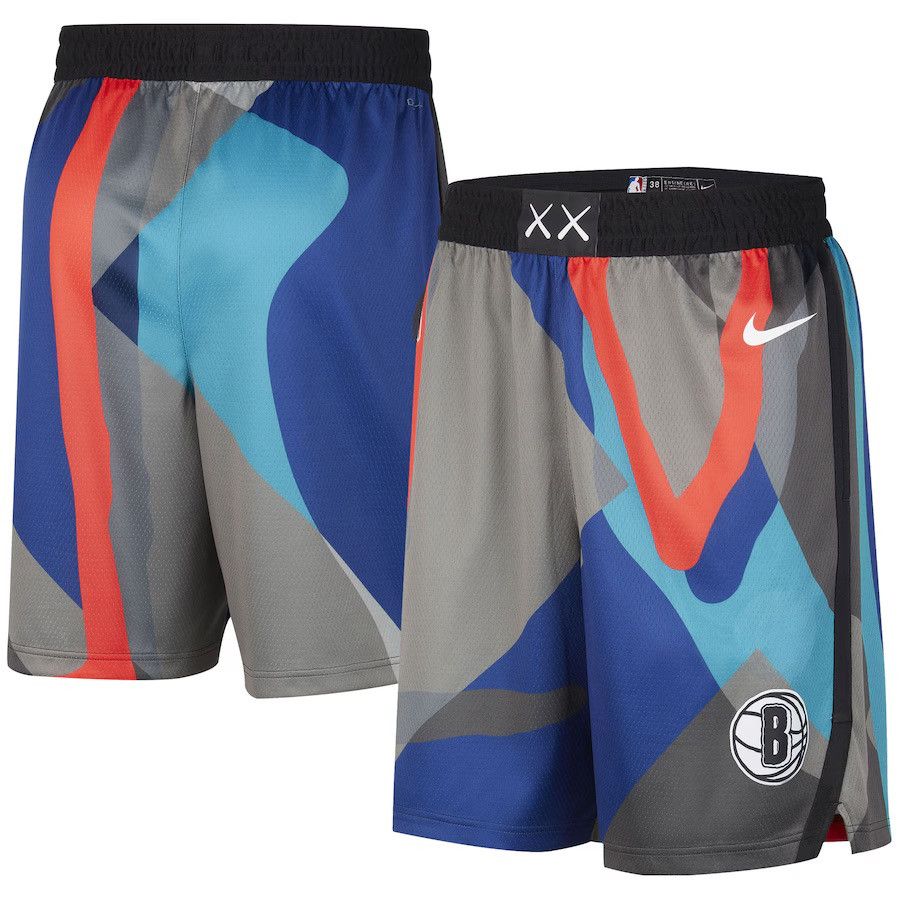Kaws × NBA × Nike 🔥Brooklyn Nets x Nike x KAWS City Edition Shorts Size US 32 / EU 48 - 3 Thumbnail
