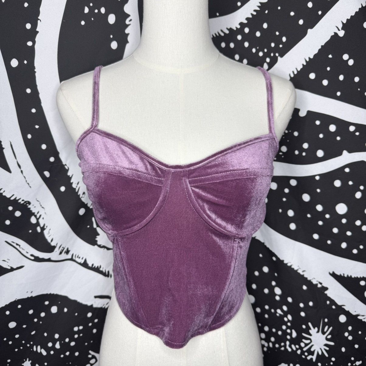Kendall And Kylie Kendall & Kylie Purple Velvet Crop Top Size M / US 6-8 / IT 42-44 - 1 Thumbnail