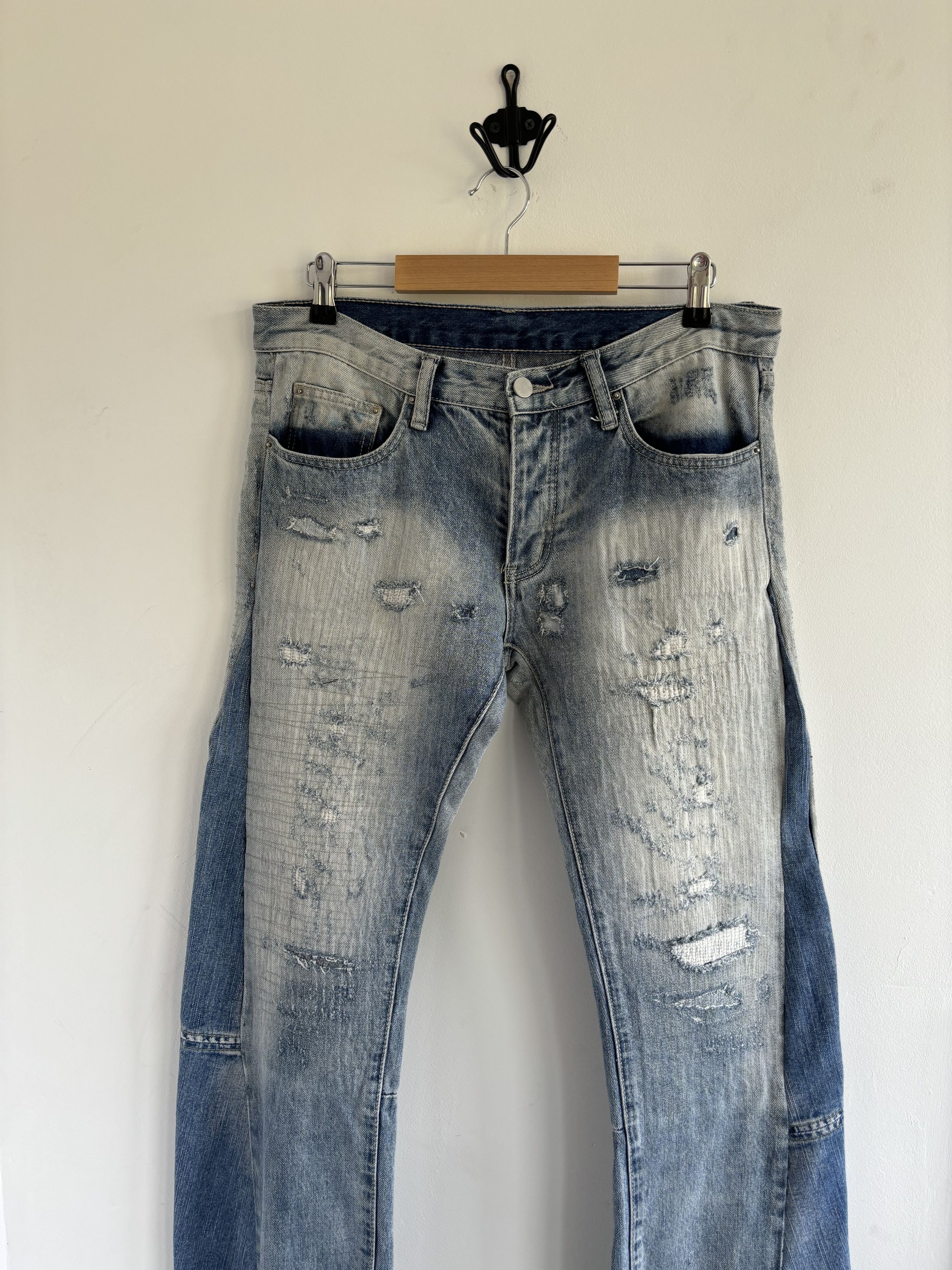 Other Custom Made Flared Distressed Boro Washed Jeans Size US 31 - 2 Thumbnail