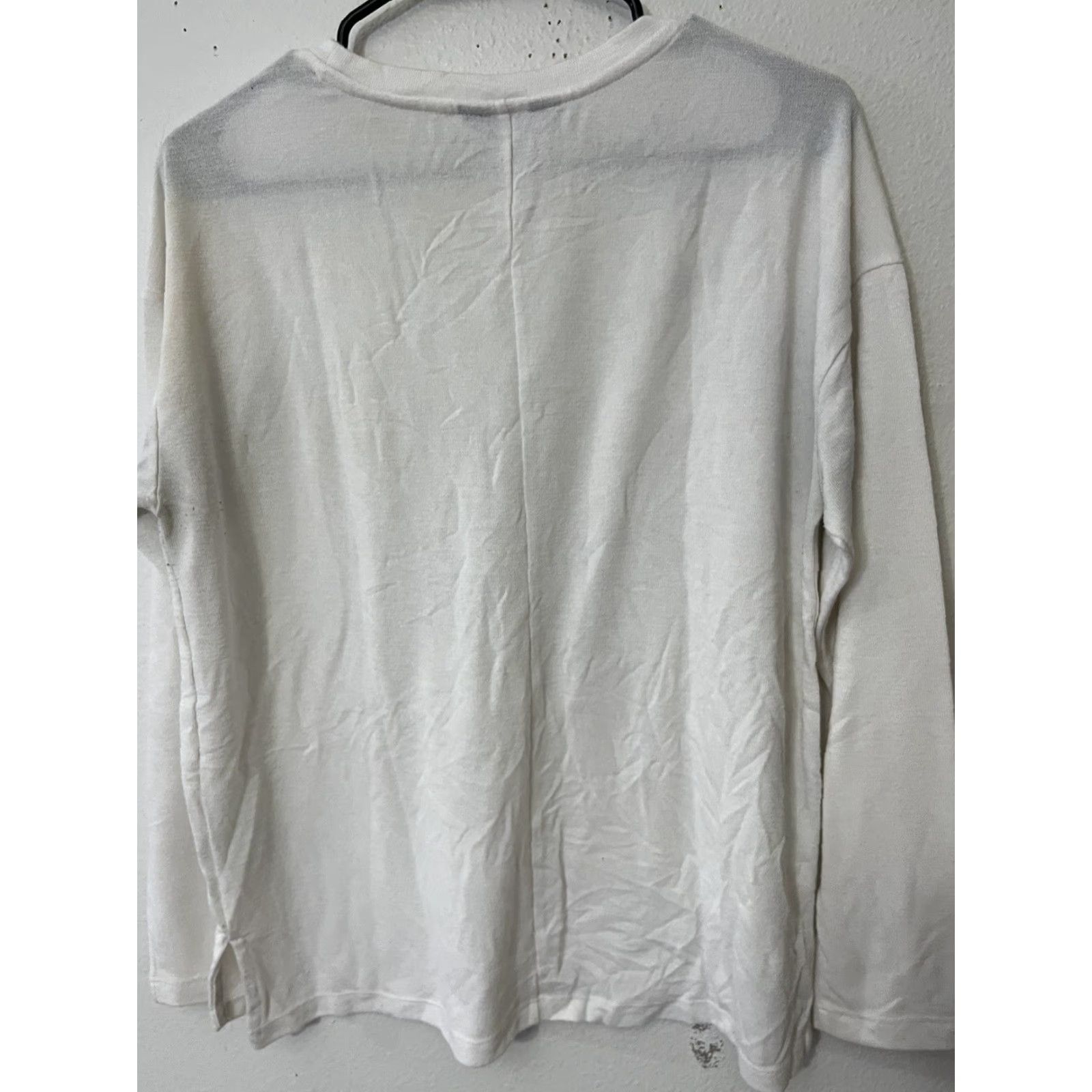 Banana Republic BANANA REPUBLIC White Luxespin Long Sleeve Top Blouse Size M Medium Womens Shirt Top Regular Sleeve لون White Size M / US 6-8 / IT 42-44 - 2 Thumbnail