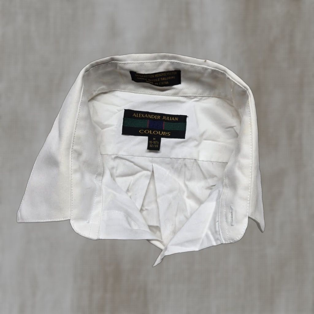 Alexander Julian ALEXANDER JULIAN Shirt Solid White Button-Up Long Sleeve M 15 15.5 Adult Men Cotton Spandex Casual Shirt Beach City Vintage No N/A Size US M / EU 48-50 / 2 - 1 Thumbnail