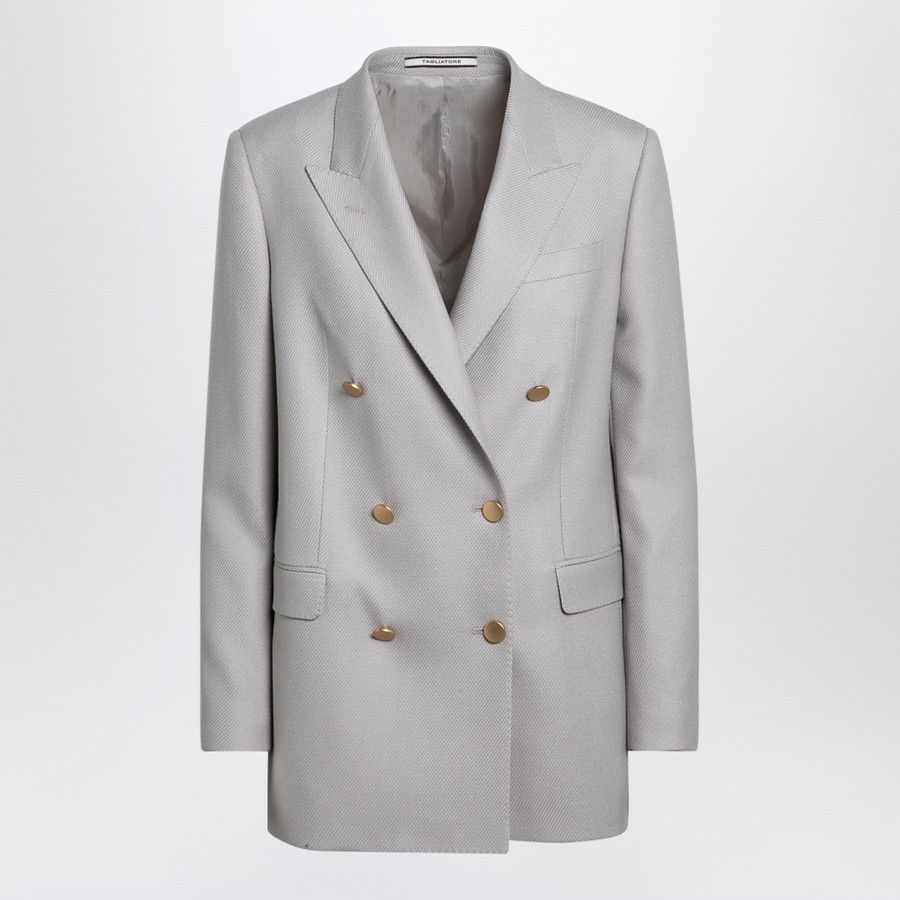 Tagliatore o1d2blof1024 Double-Breasted Jacket In Grey Size L / US 10 / IT 46 - 1 Thumbnail