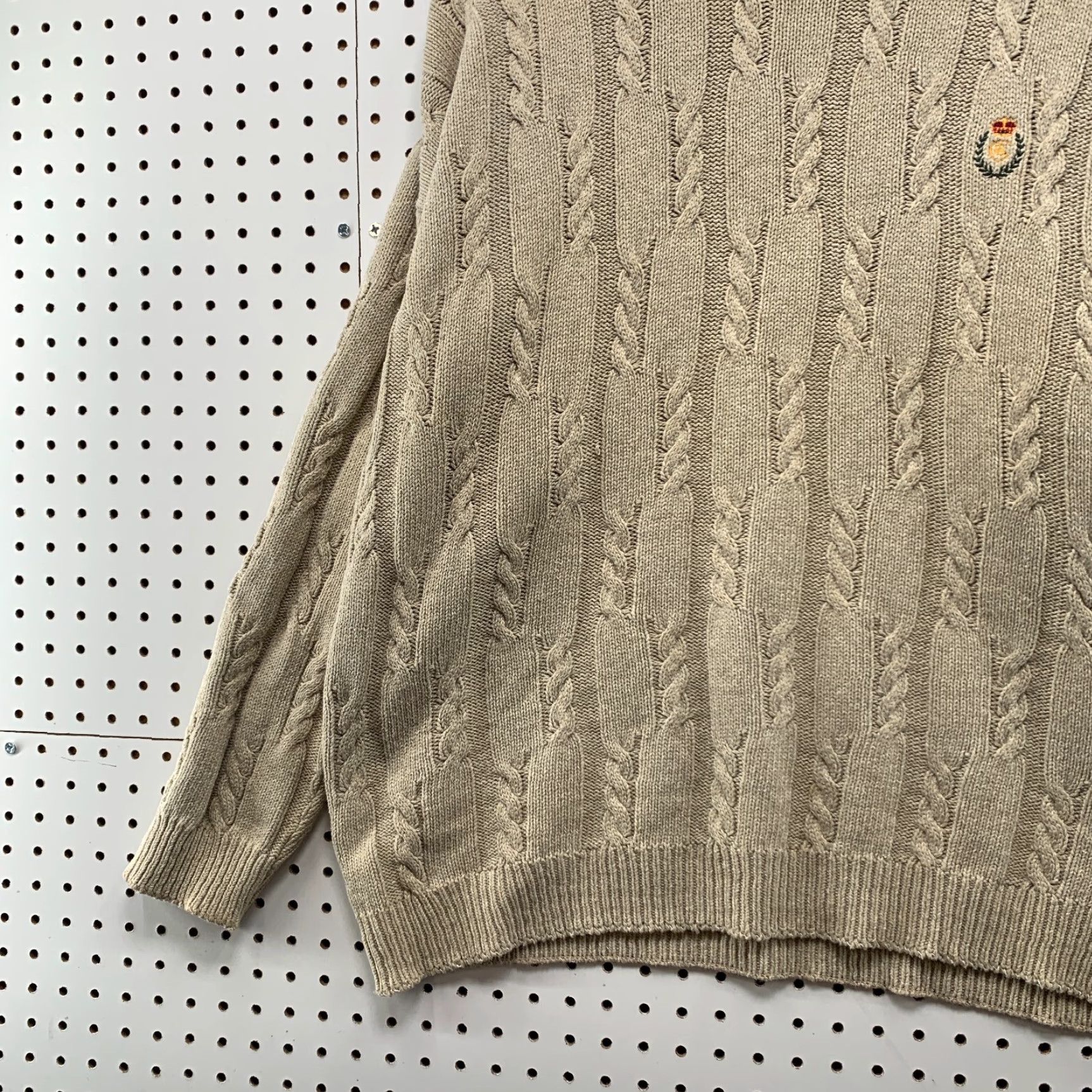 Ralph Lauren VINTAGE Ralph Lauren Knit Sweater Mens Large Brown Oversized Cable-Knit Crew Neck Pullover Size US L / EU 52-54 / 3 - 4 Thumbnail