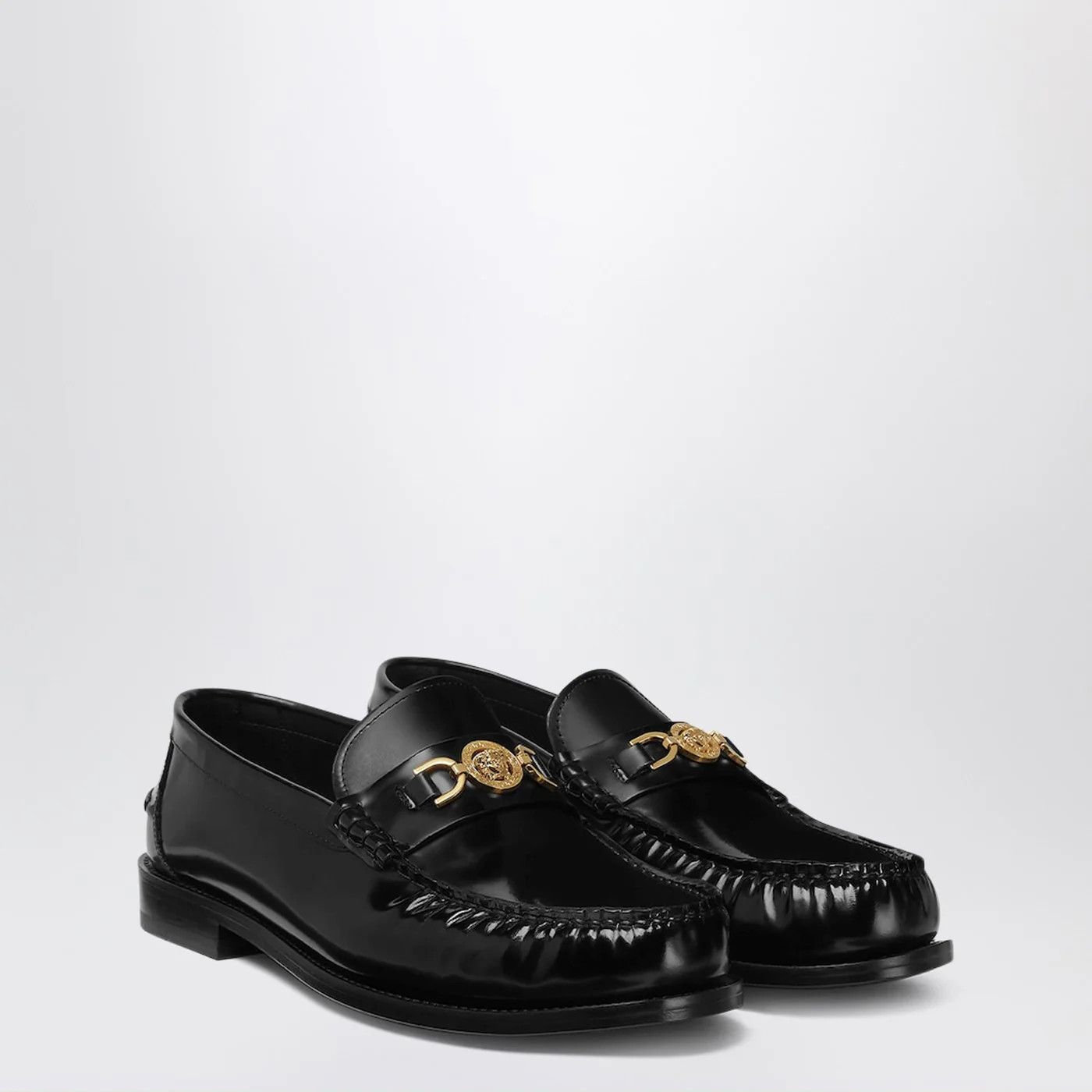 Versace O1d2blof0326 Leather Loafers in Black Size US 12 / EU 45 - 1 Thumbnail