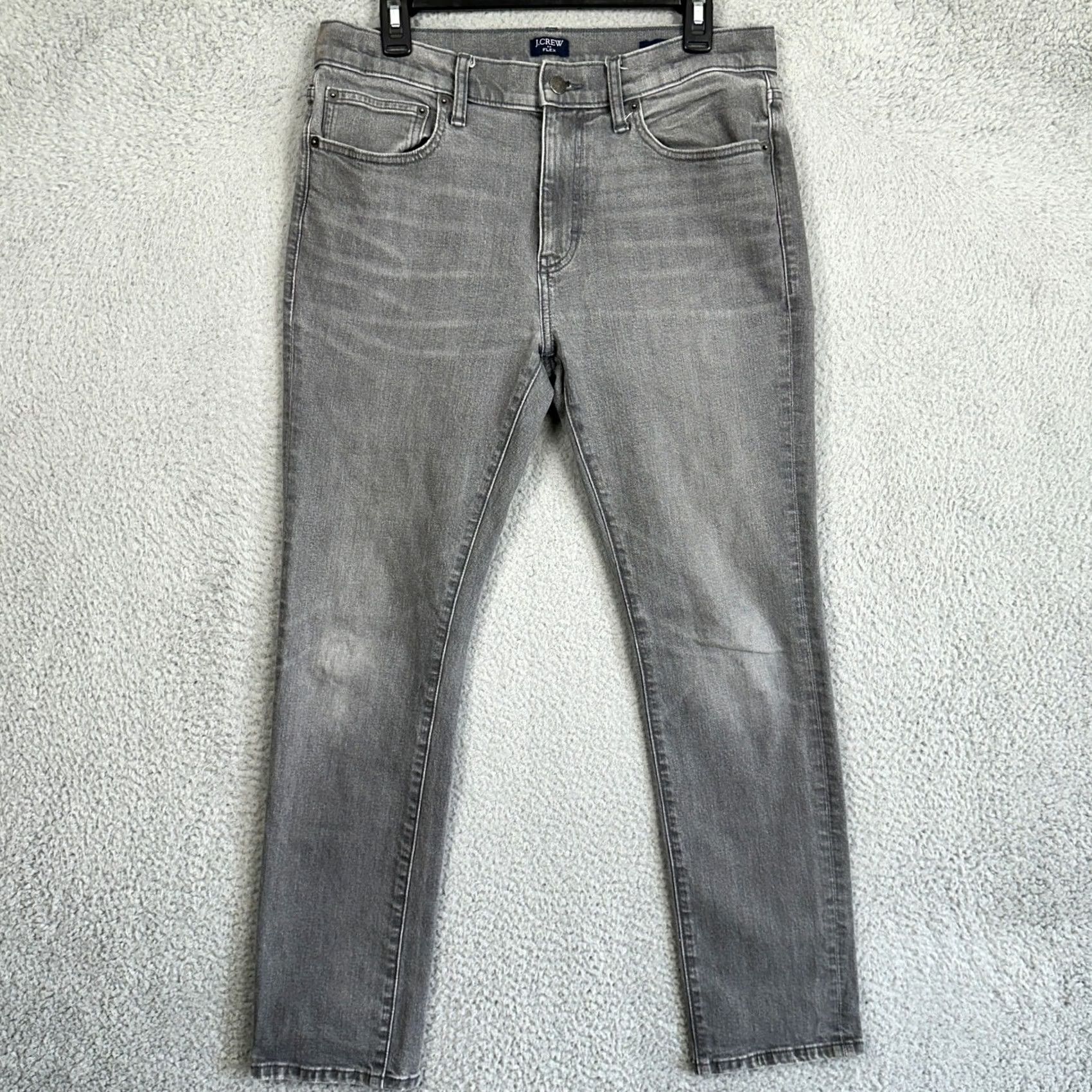 J.Crew VINTAGE? No — J.Crew Flex Jeans Mens 32X30 Gray Slim Fit Stretch 5 Pocket Whiskered Casual EUC Size US 32 / EU 48 - 2 Thumbnail