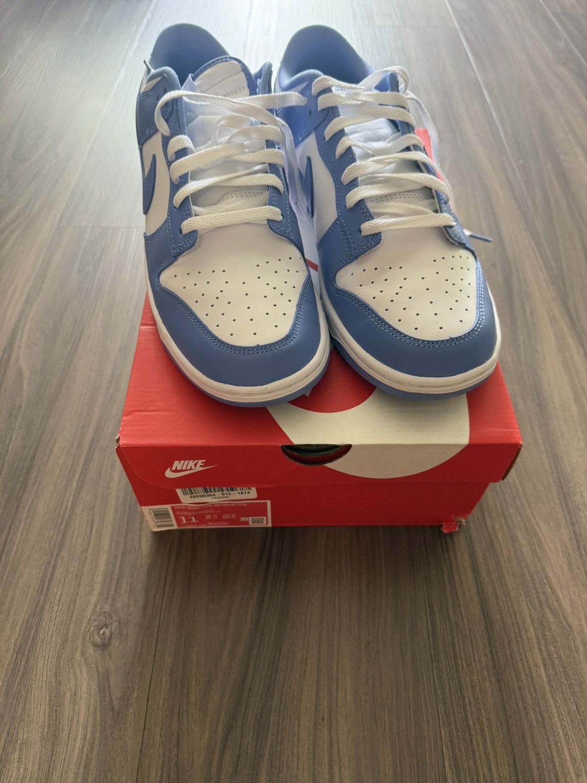 Nike Nike Dunk Low Retro University Blue White Size 11 Men Size US 11 / EU 44 - 1 Thumbnail