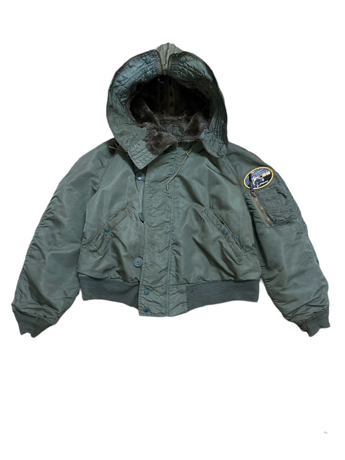 Alpha Industries Vintage Alpha Industries N2-B Alien Zip Hood Bomber Jacket Size US L / EU 52-54 / 3 - 2 Thumbnail