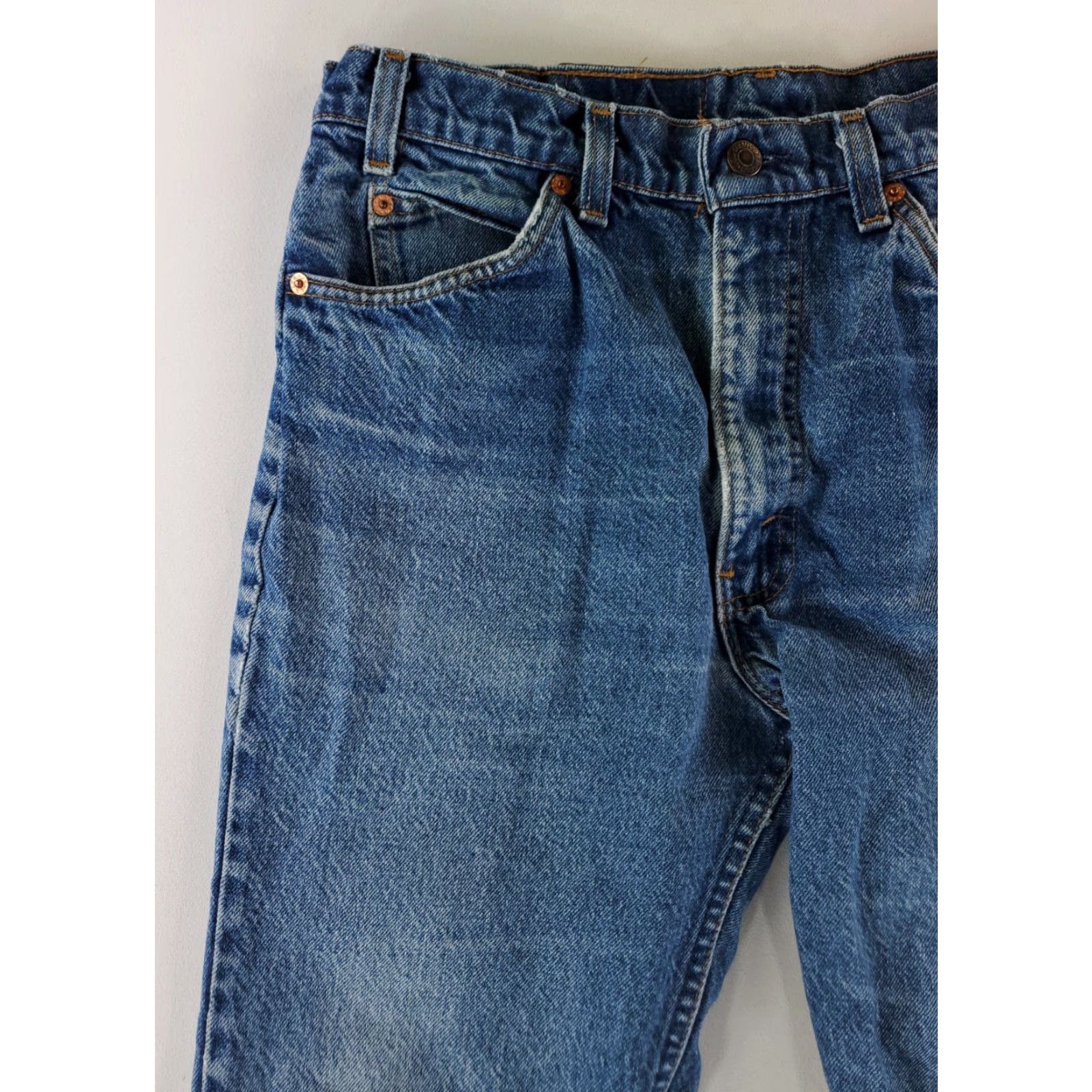 Levi's VINTAGE Levi's 517 VTG 90s Blue Jeans Whiskering Orange Tab Mens 34x31 (33x30 Actual) Bootcut Jeans Mens Blue 517 VTG 90s 34x31 Size US 33 - 4 Thumbnail