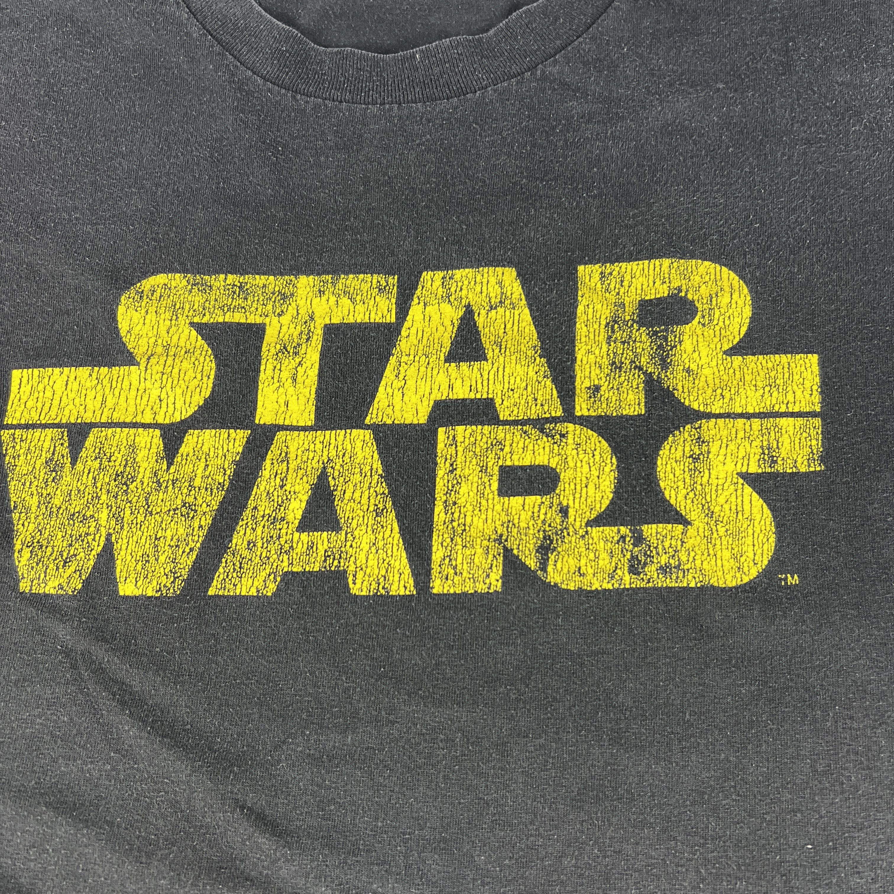 Star Wars × Vintage VTG Star Wars Shirt Black Faded Logo Short Sleeve Tee Size US XL / EU 56 / 4 - 3 Thumbnail