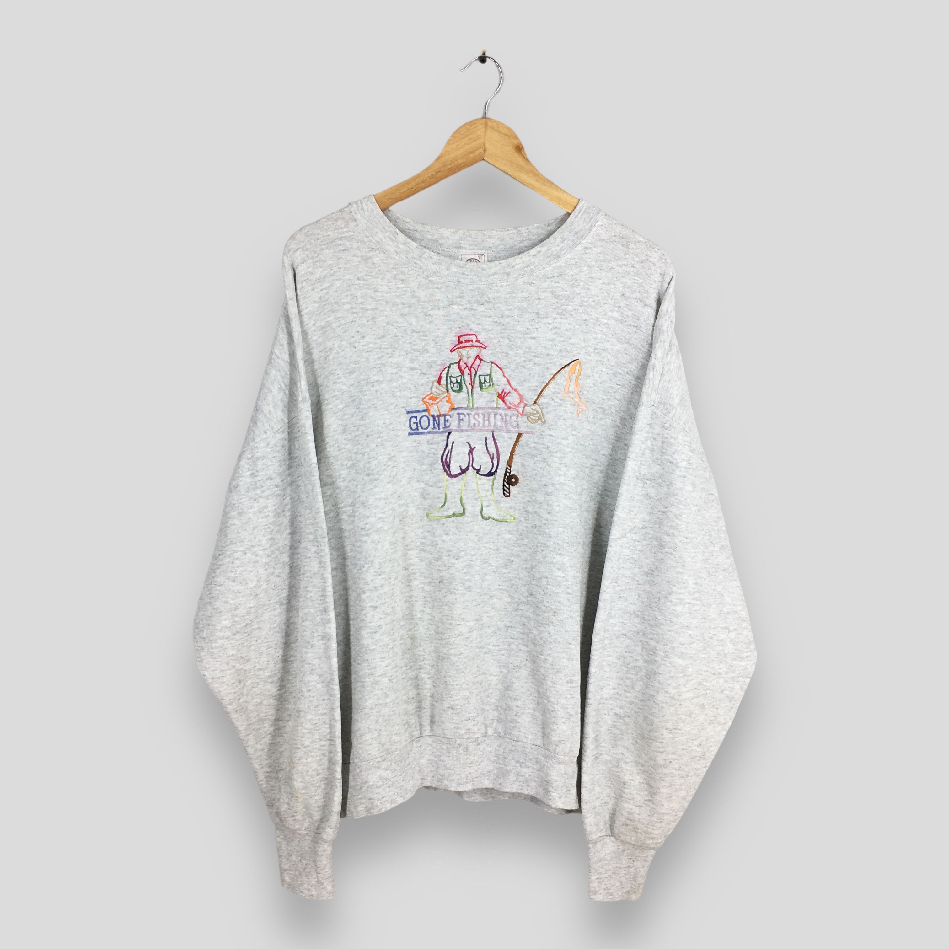 Delta Vintage Fisherman Gone Fishing Sweatshirt XLarge Size US XL / EU 56 / 4 - 1 Thumbnail
